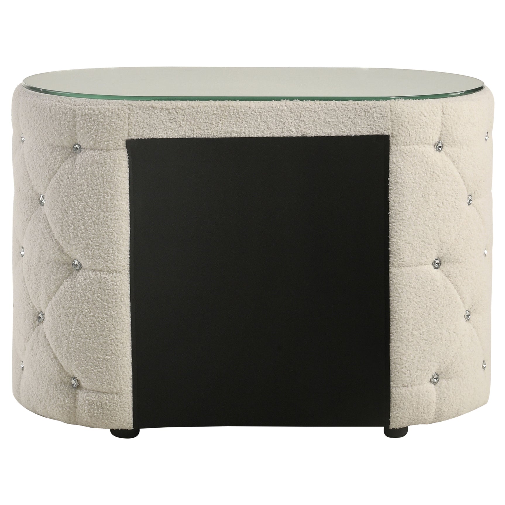 Sonya 2-drawer Upholstered Nightstand Bedside Table Ivory - Tampa Furniture Outlet
