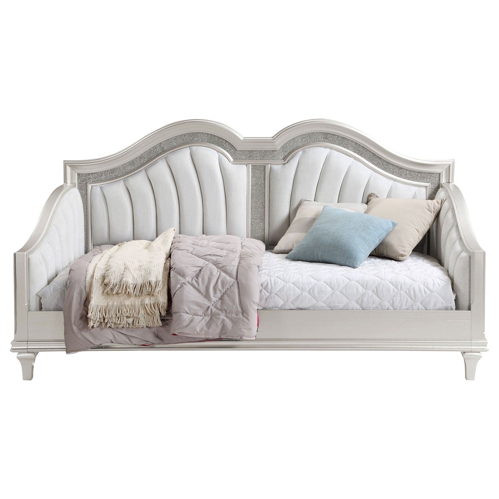 Evangeline Upholstered Twin Daybed Silver Oak - Tampa Furniture Outlet