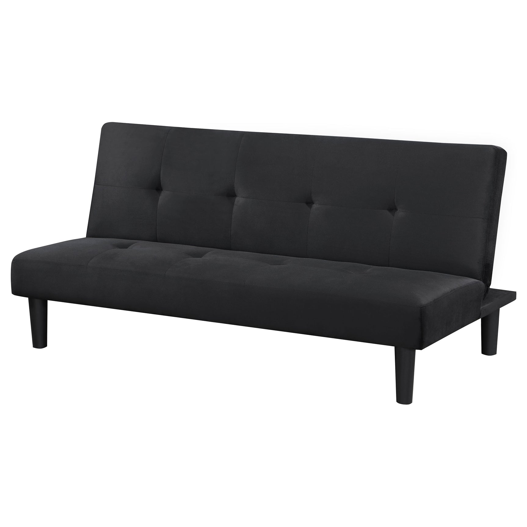 Stanford Upholstered Tufted Convertible Sofa Bed Black - Tampa Furniture Outlet