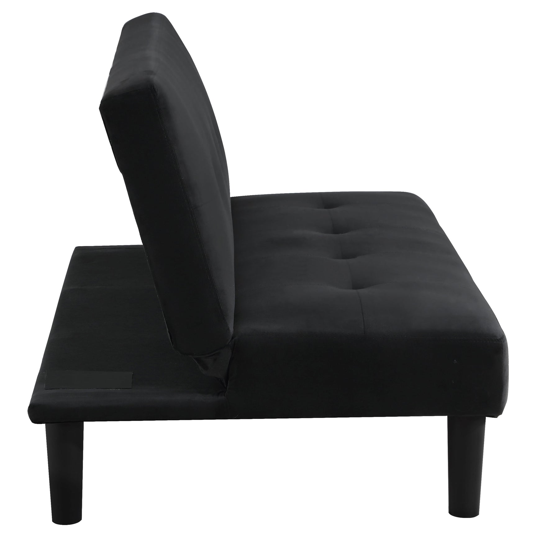Stanford Upholstered Tufted Convertible Sofa Bed Black - Tampa Furniture Outlet