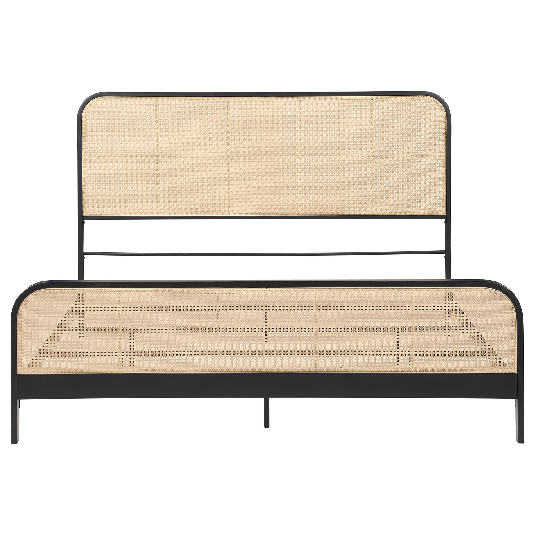 Lanewood Open Cane Webbing Metal Eastern King Bed Black - Tampa Furniture Outlet
