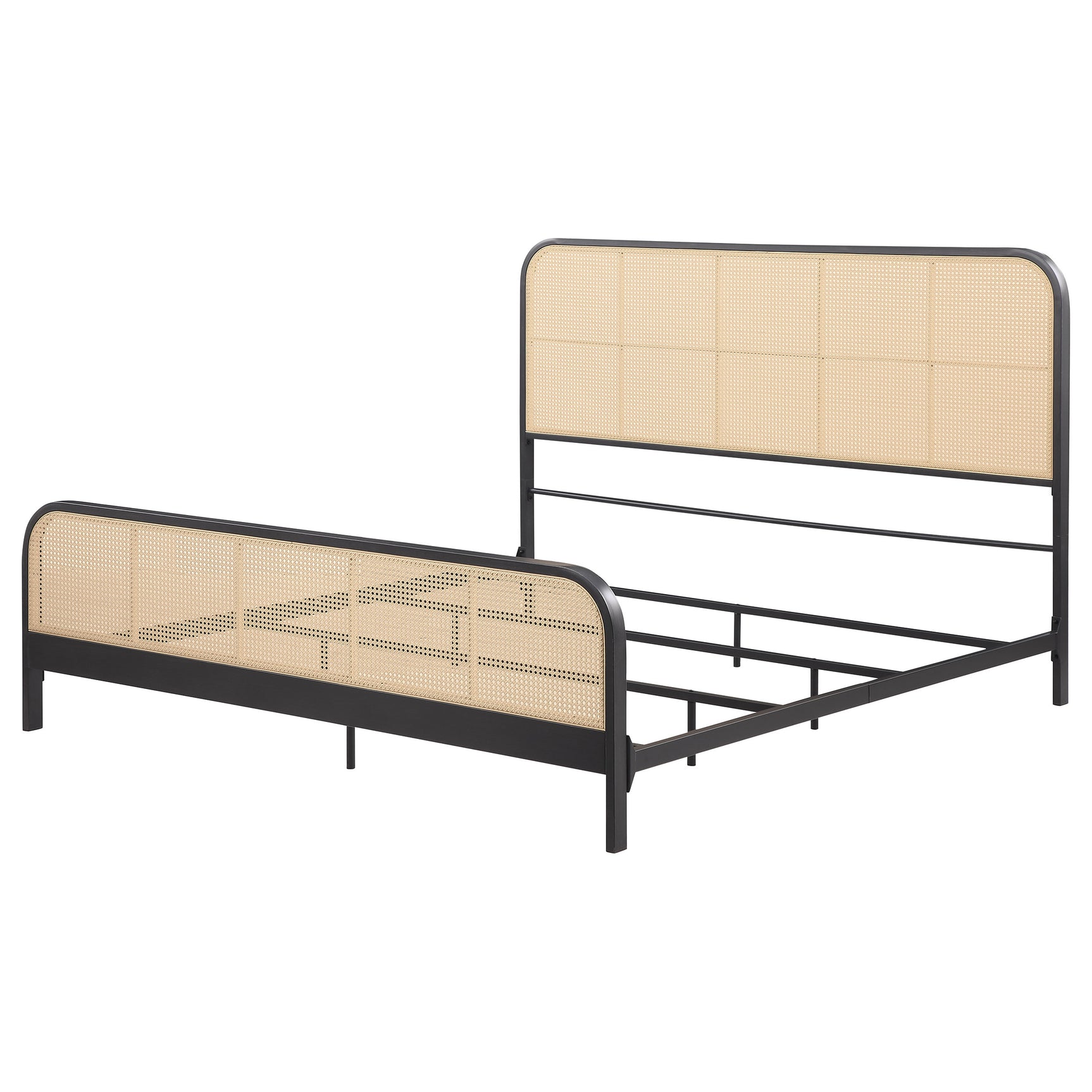 Lanewood Open Cane Webbing Metal Eastern King Bed Black - Tampa Furniture Outlet