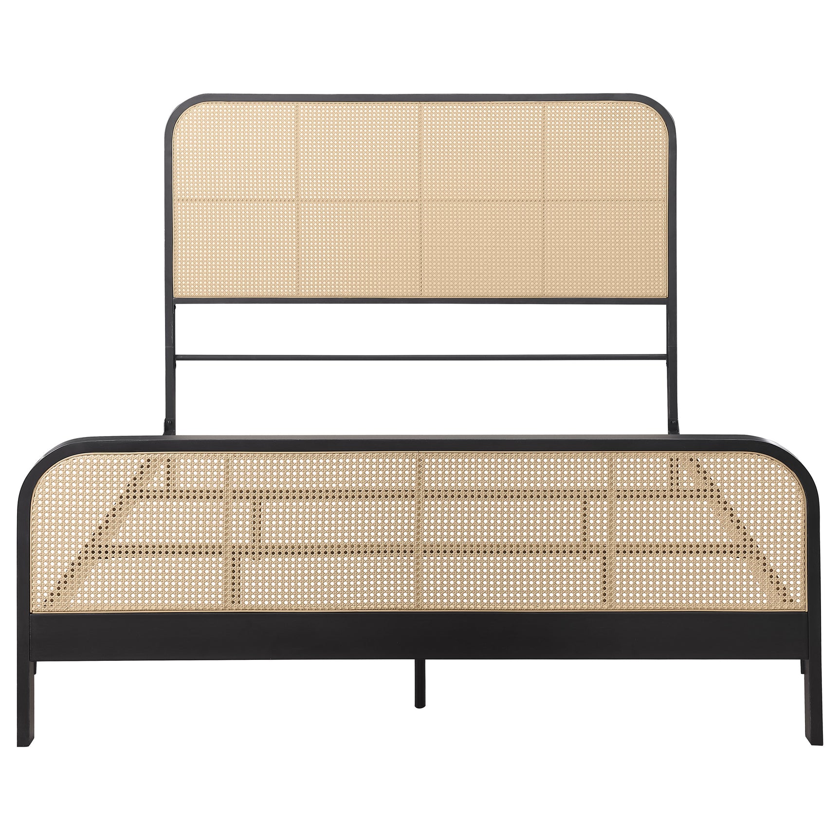Lanewood Open Cane Webbing Metal Queen Bed Black - Tampa Furniture Outlet