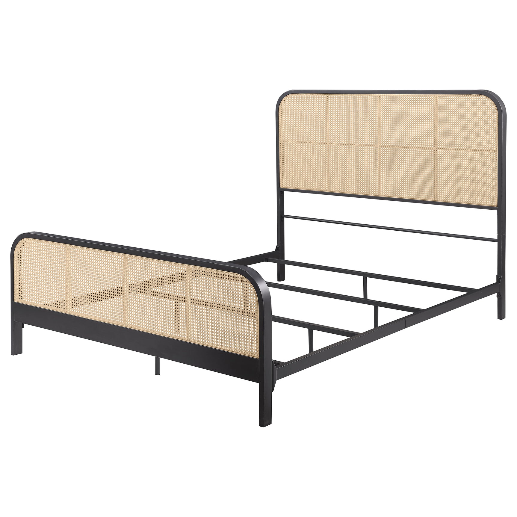 Lanewood Open Cane Webbing Metal Queen Bed Black - Tampa Furniture Outlet