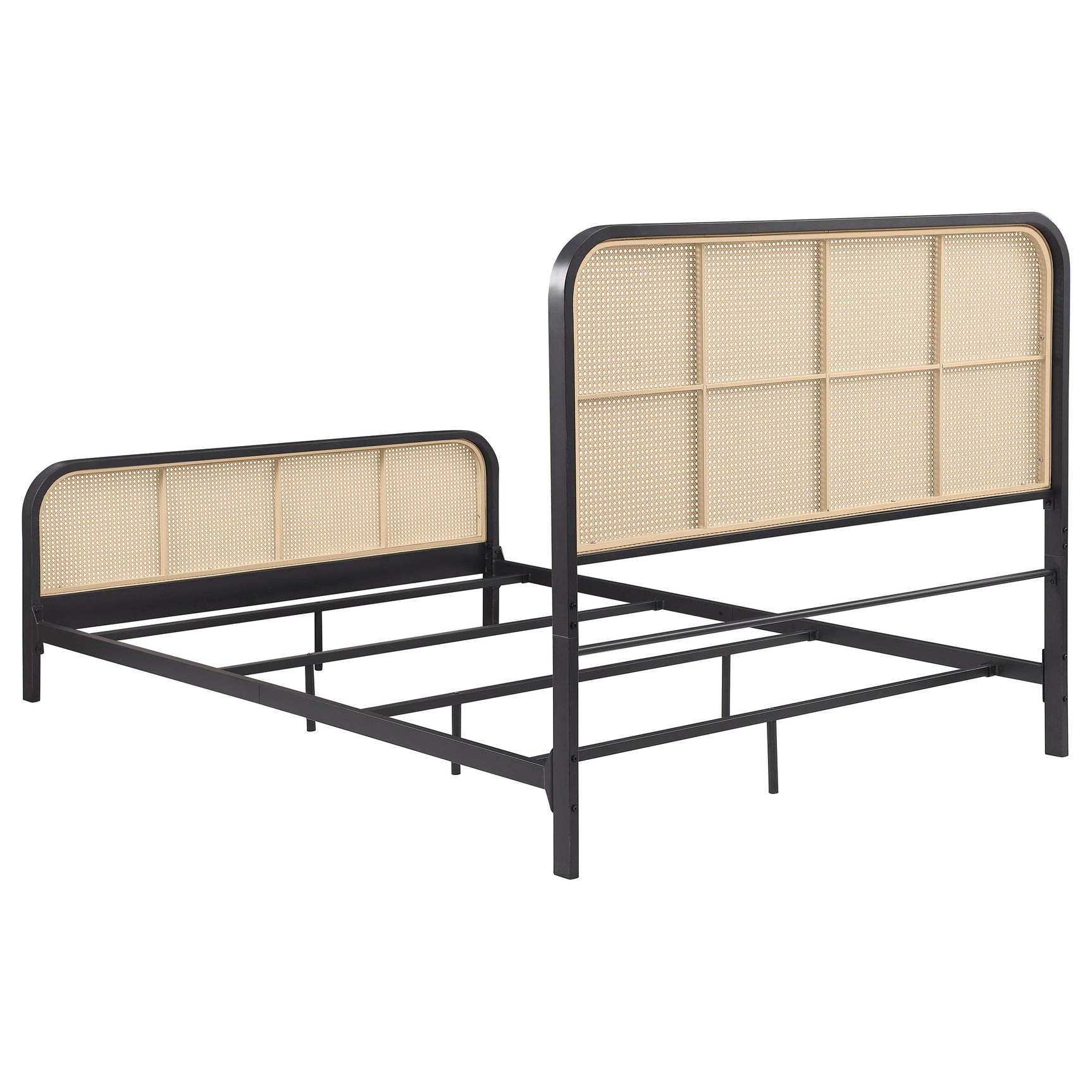 Lanewood Open Cane Webbing Metal Queen Bed Black - Tampa Furniture Outlet