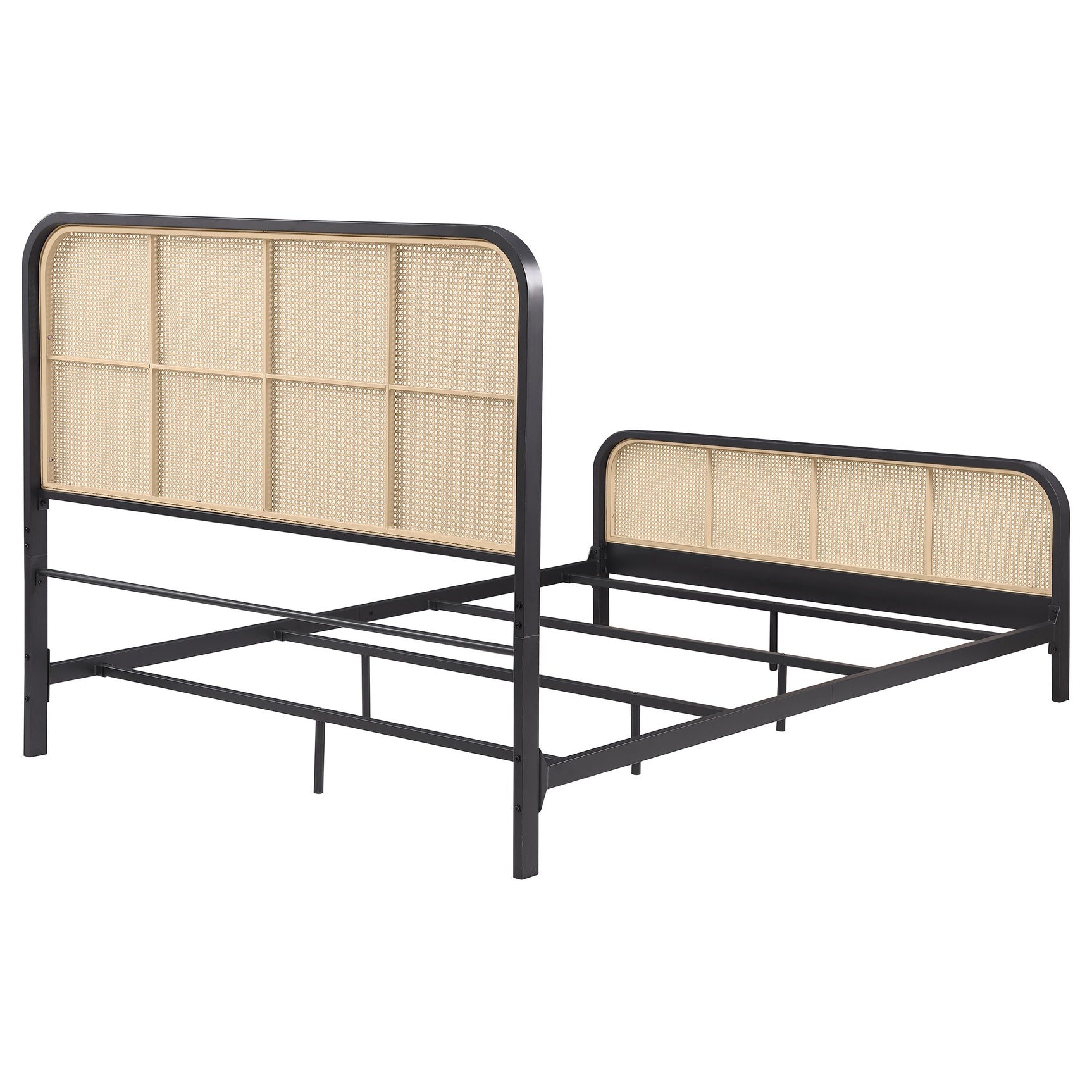 Lanewood Open Cane Webbing Metal Queen Bed Black - Tampa Furniture Outlet