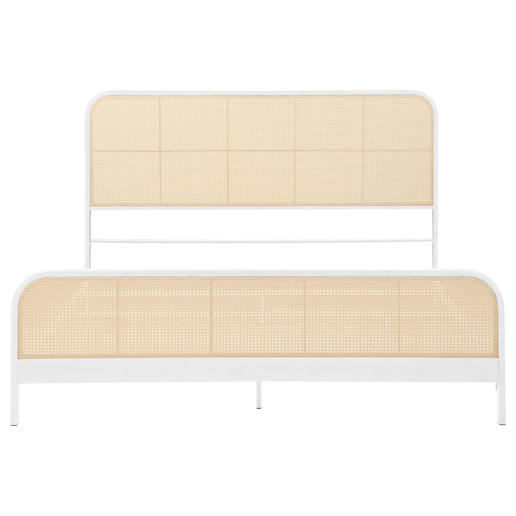Lanewood Open Cane Webbing Metal Eastern King Bed White - Tampa Furniture Outlet