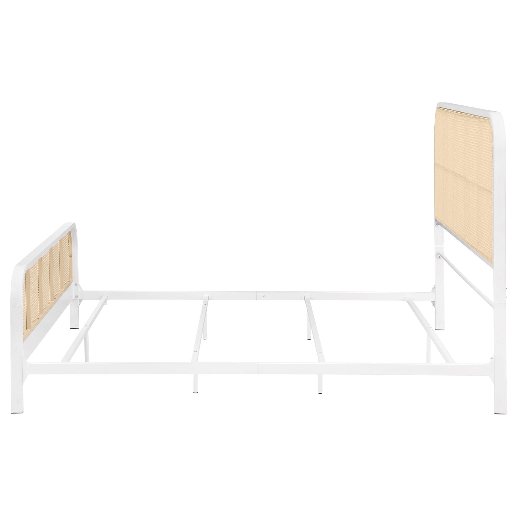 Lanewood Open Cane Webbing Metal Eastern King Bed White - Tampa Furniture Outlet