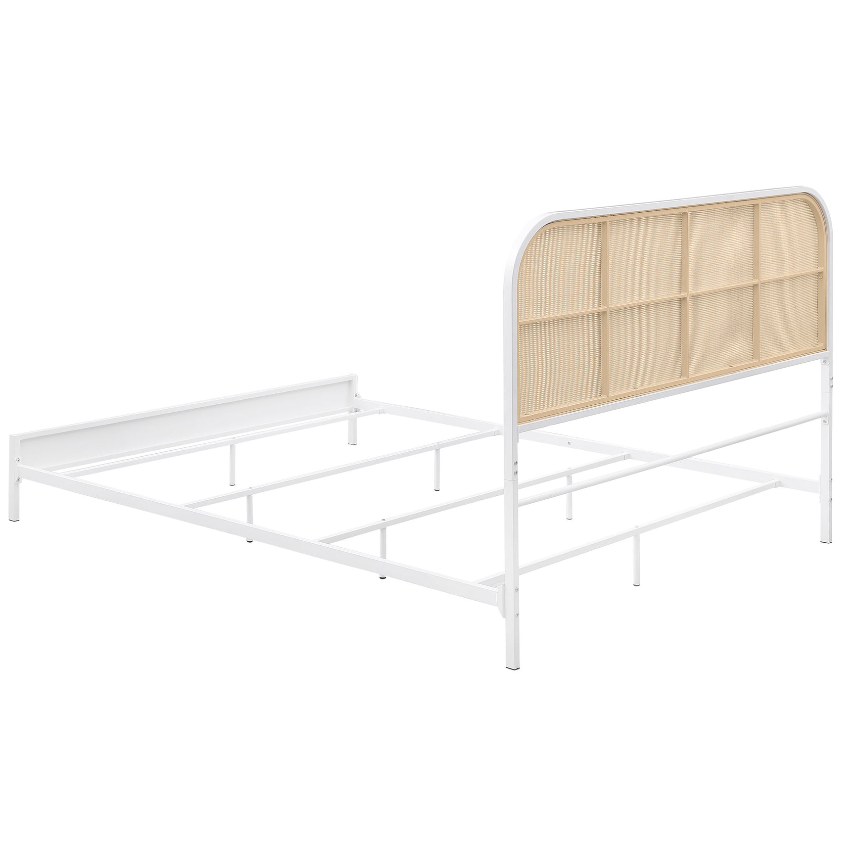 Amherst Radio Weave Rattan Metal Queen Bed White - Tampa Furniture Outlet