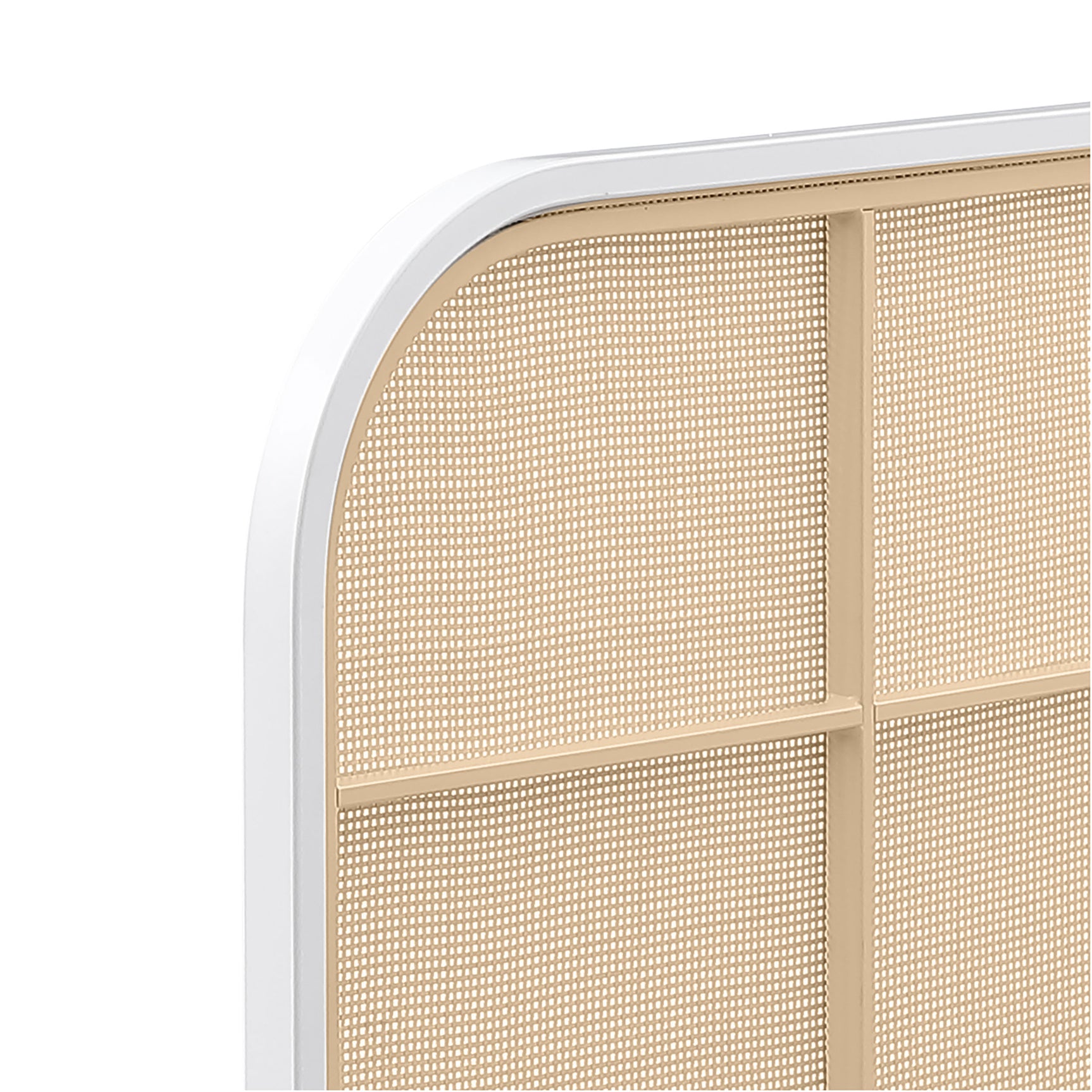 Amherst Radio Weave Rattan Metal Queen Bed White - Tampa Furniture Outlet