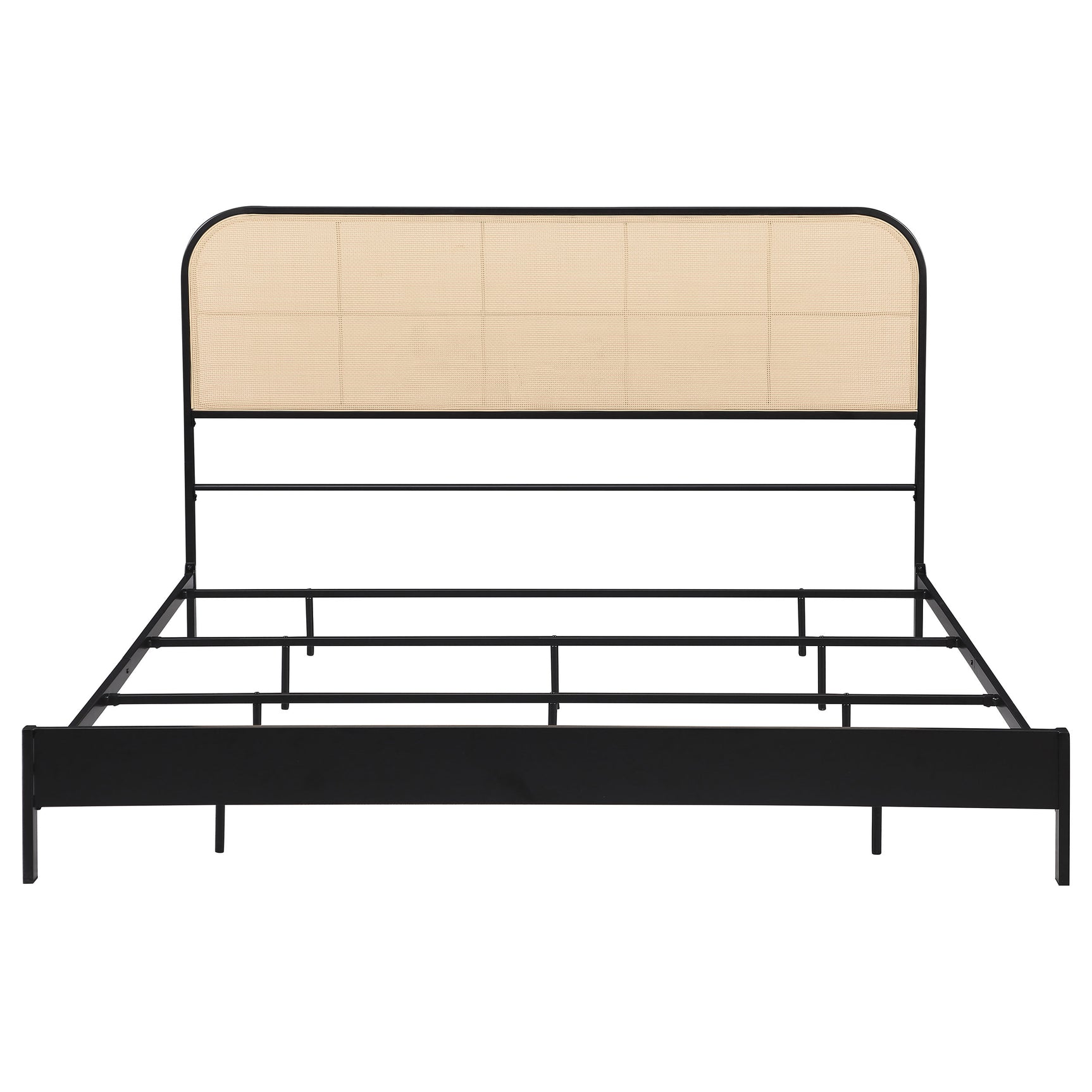 Amherst Radio Weave Rattan Metal Eastern King Bed Black - Tampa Furniture Outlet