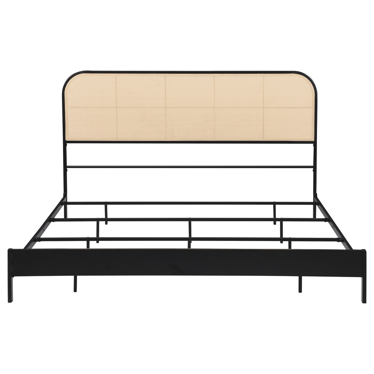 Amherst Radio Weave Rattan Metal Eastern King Bed Black