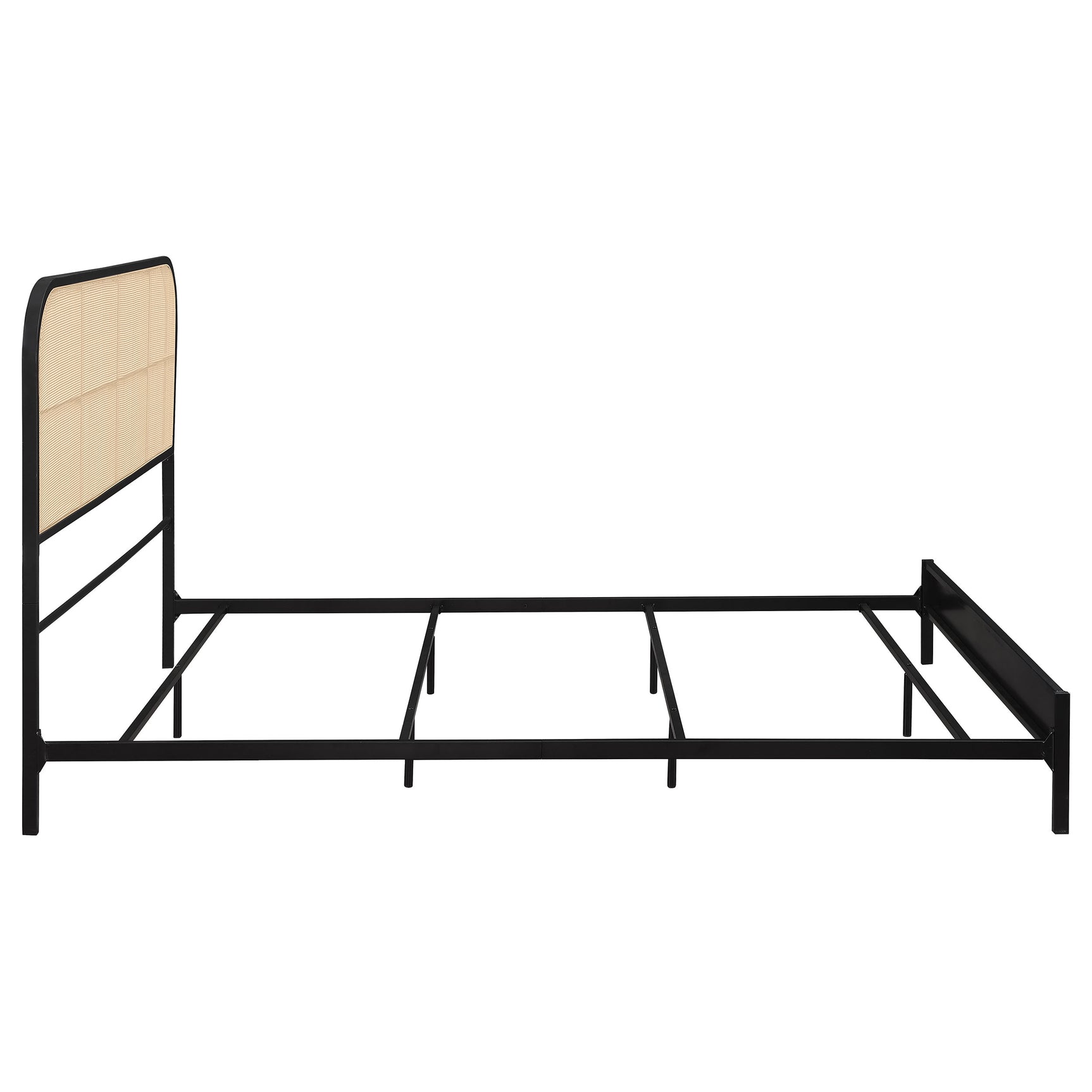 Amherst Radio Weave Rattan Metal Queen Bed Black - Tampa Furniture Outlet