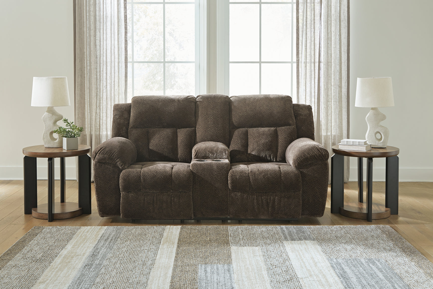 Tampa Furniture Outlet - Ashley Furniture - Frohn Living Room - Reclining Sofa / Chocolate - 3740788