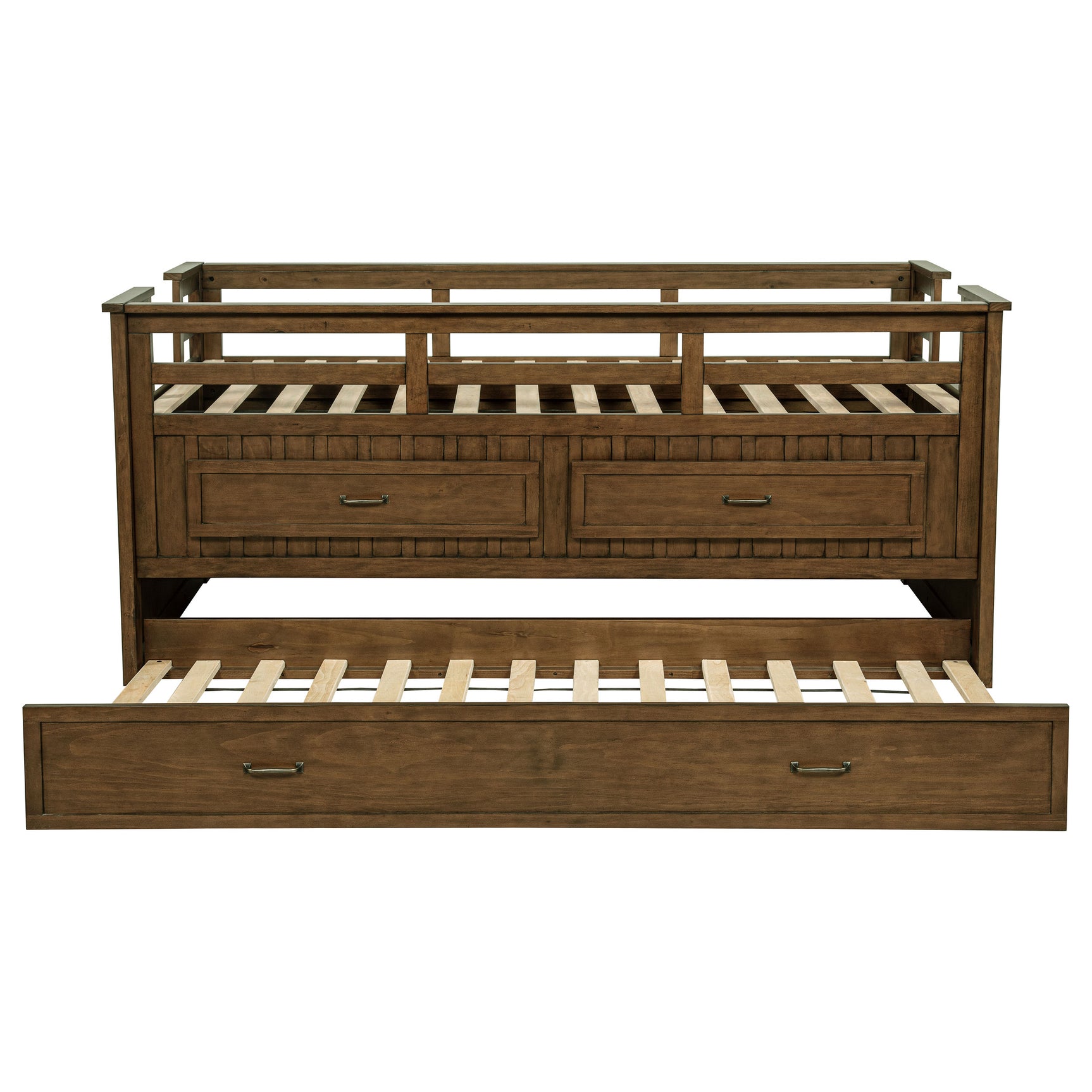 Carlsbad Wood Twin Captains Bed With Trundle Medium Brown - Tampa Furniture Outlet