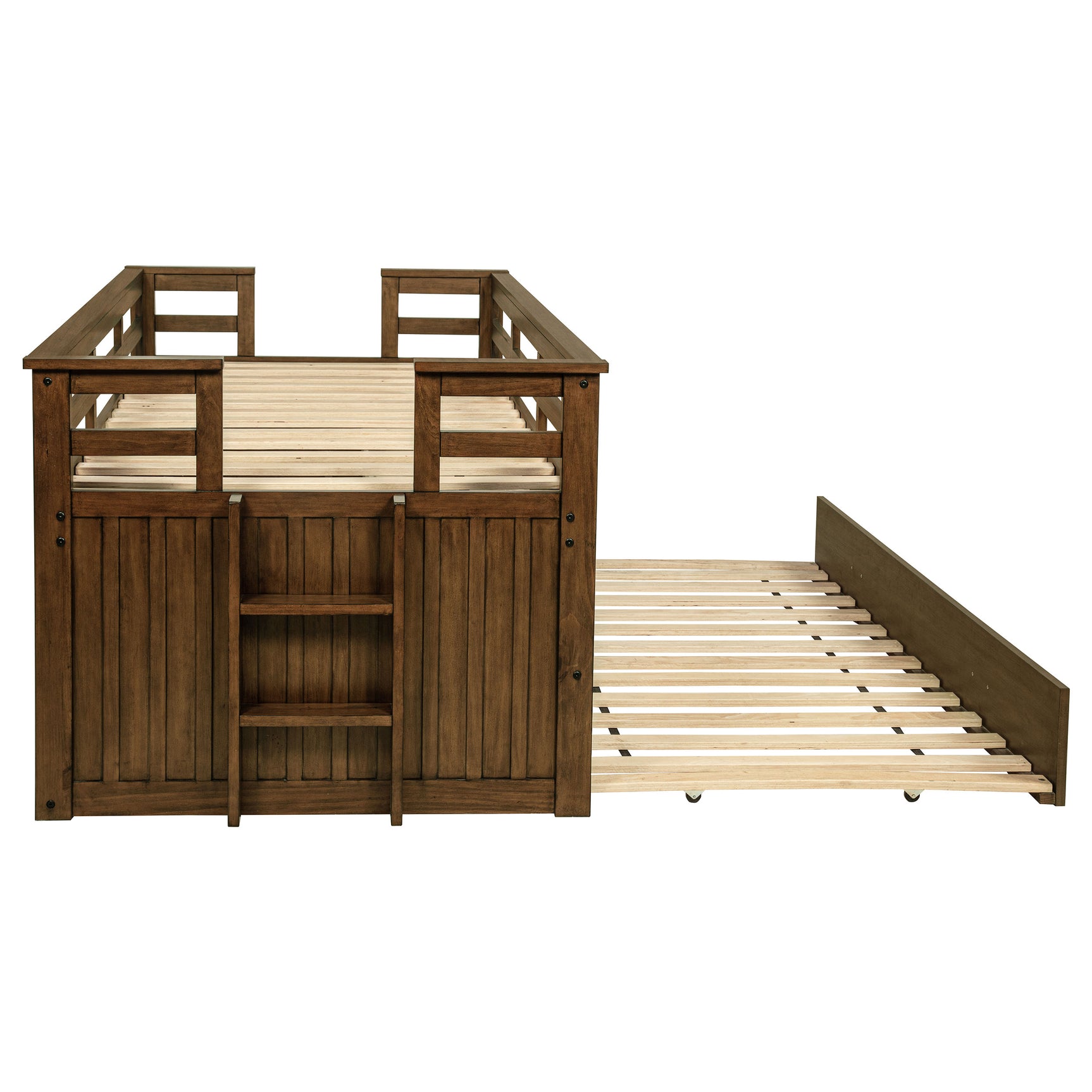 Carlsbad Wood Twin Captains Bed With Trundle Medium Brown - Tampa Furniture Outlet