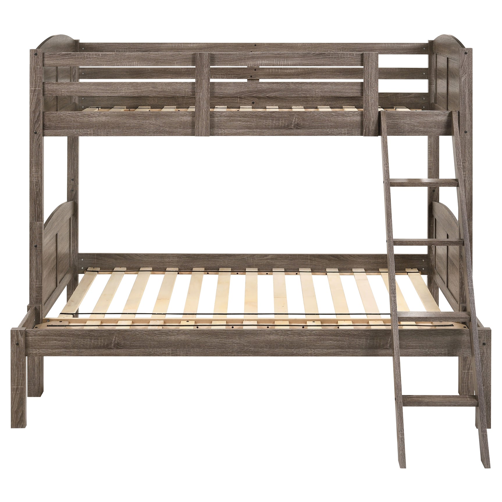 Flynn Wood Twin Over Full Bunk Bed Weathered Brown - Tampa Furniture Outlet