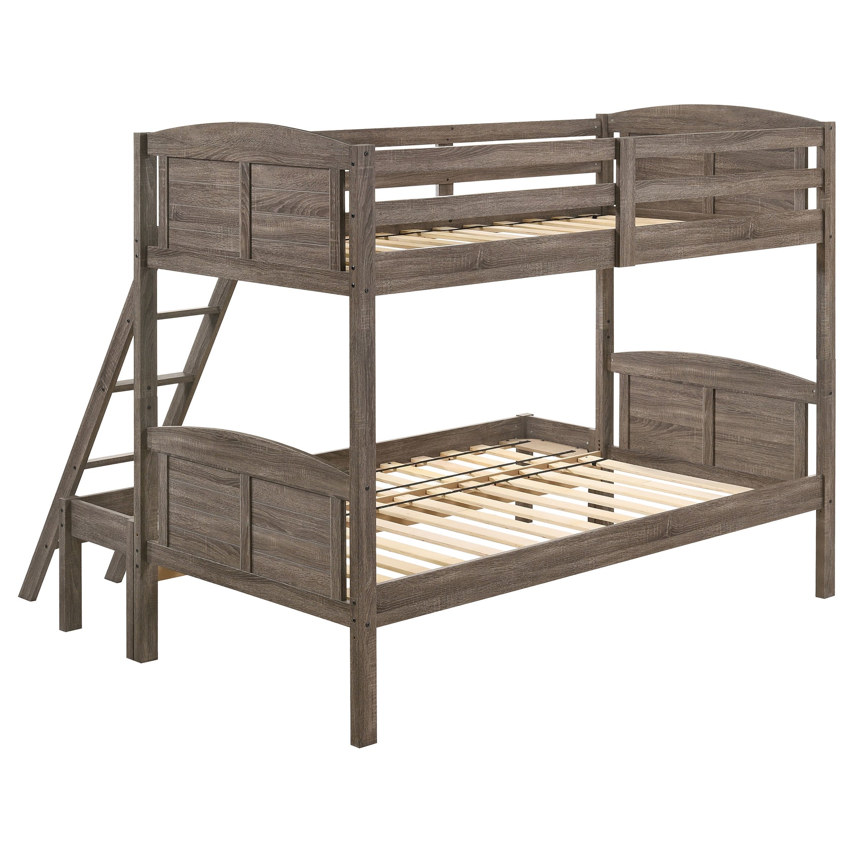 Flynn Wood Twin Over Full Bunk Bed Weathered Brown - Tampa Furniture Outlet