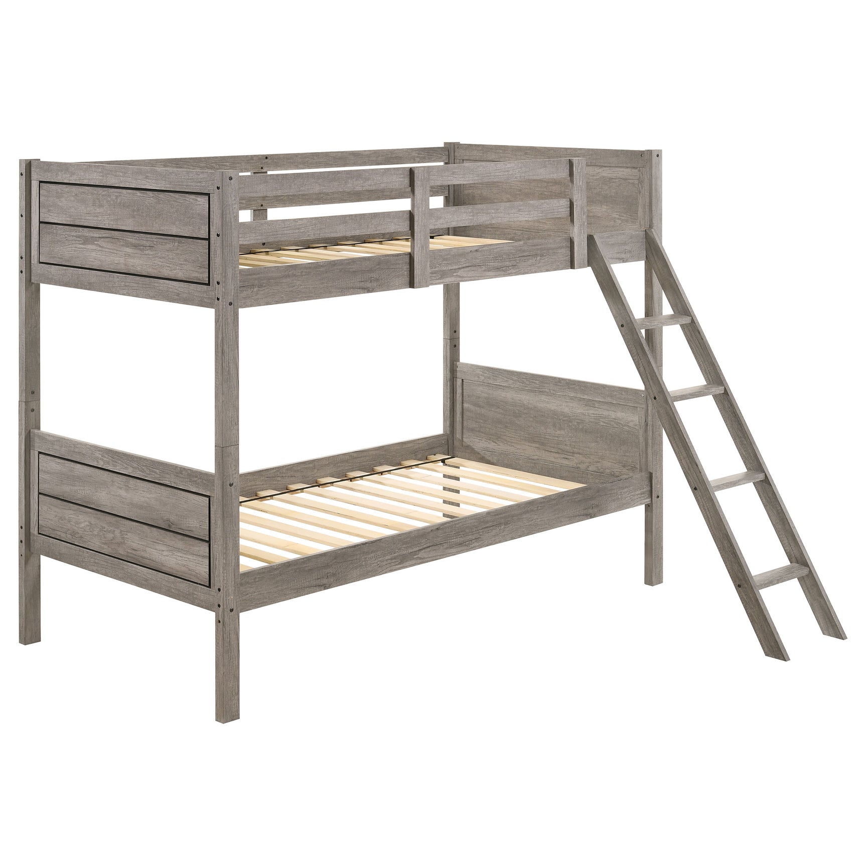 Tampa Furniture Outlet - Coaster - Ryder Wood Twin Over Twin Bunk Bed Weathered Taupe - 400818