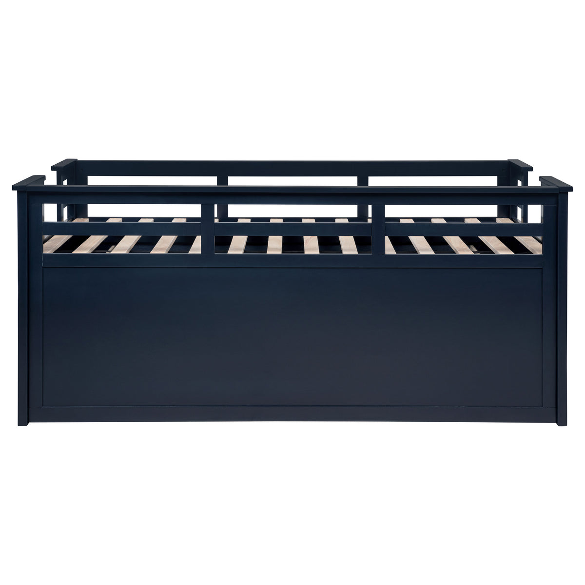 Carlsbad Wood Twin Captains Bed With Trundle Navy Blue