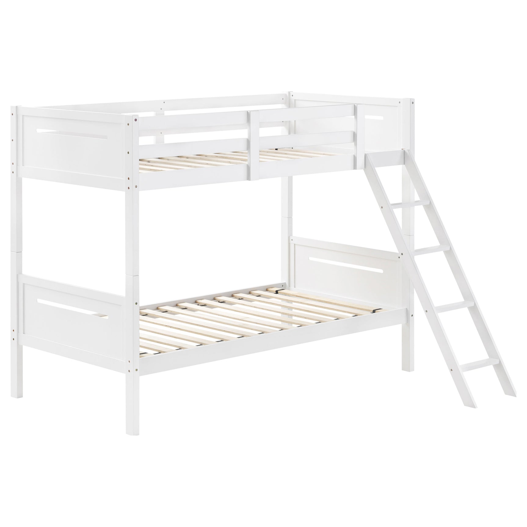 Tampa Furniture Outlet - Coaster - Littleton Wood Twin Over Twin Bunk Bed White - 405051WHT