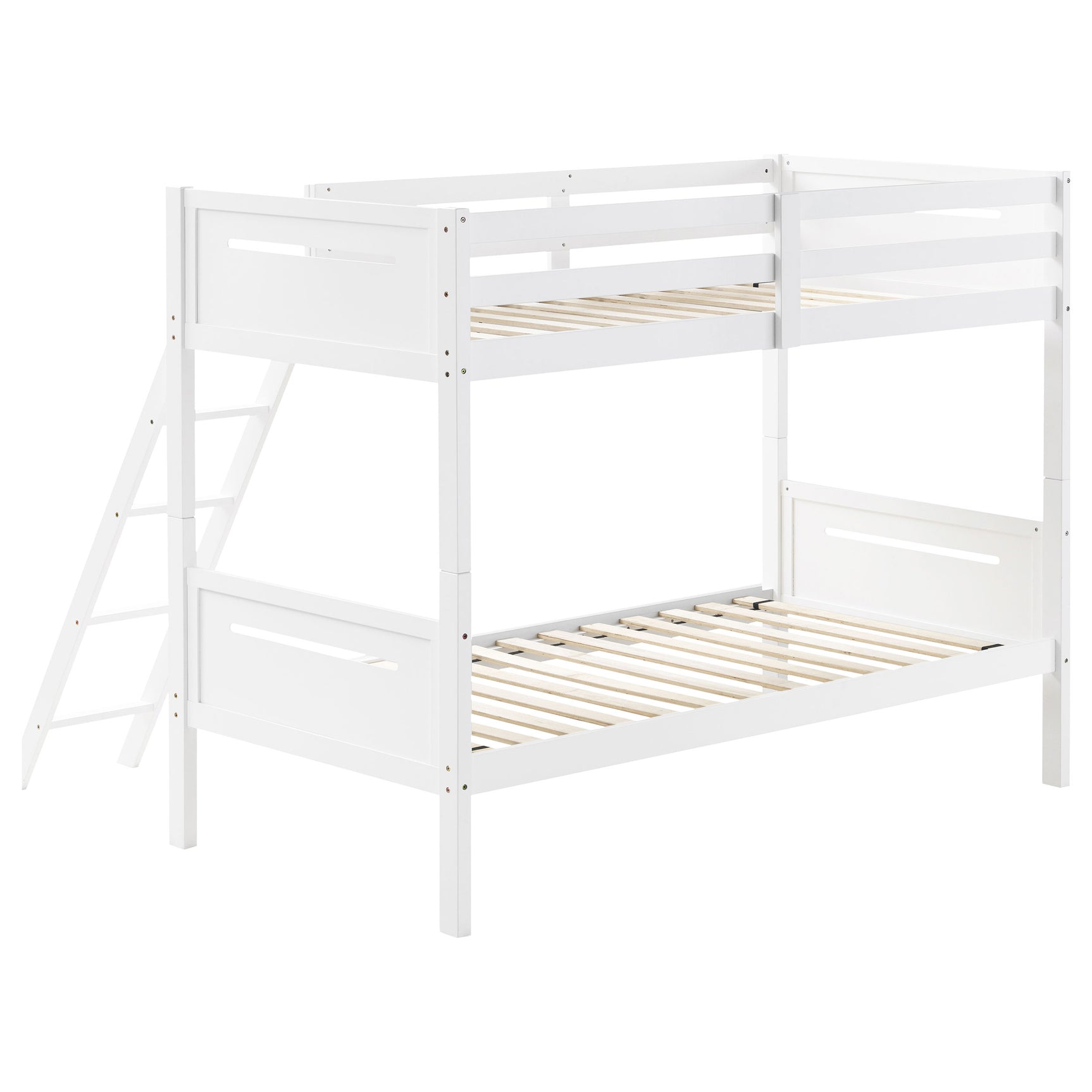 Littleton Wood Twin Over Twin Bunk Bed White - Tampa Furniture Outlet
