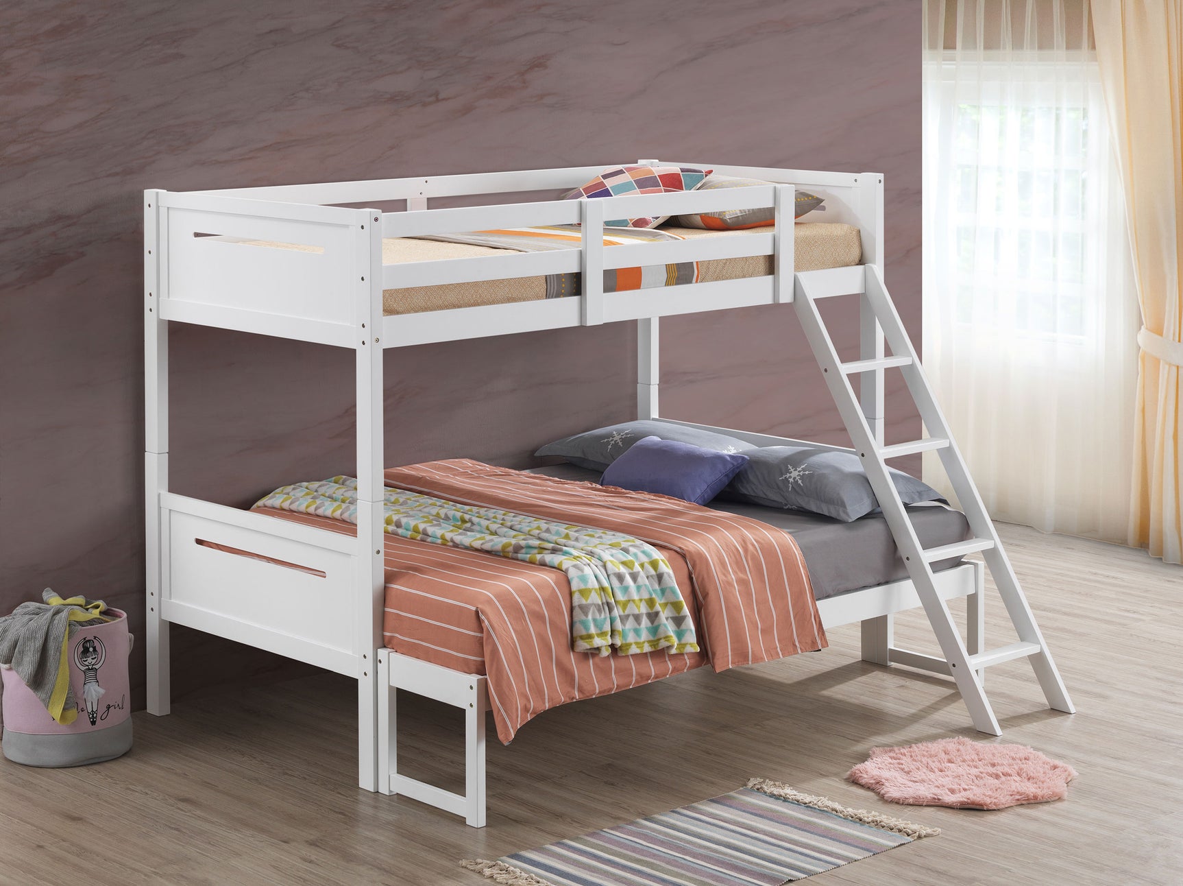 Littleton Wood Twin Over Full Bunk Bed White - Tampa Furniture Outlet