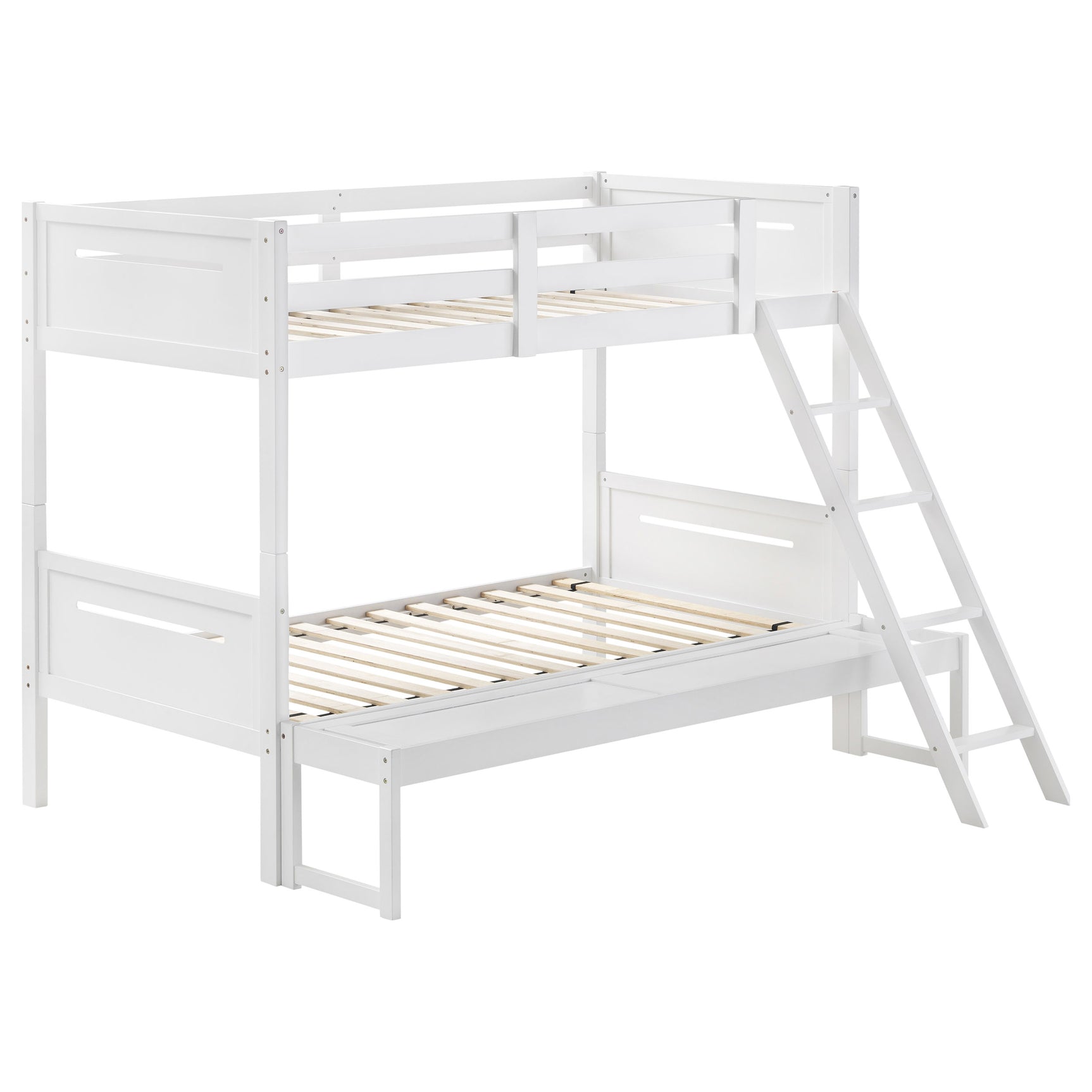 Tampa Furniture Outlet - Coaster - Littleton Wood Twin Over Full Bunk Bed White - 405052WHT