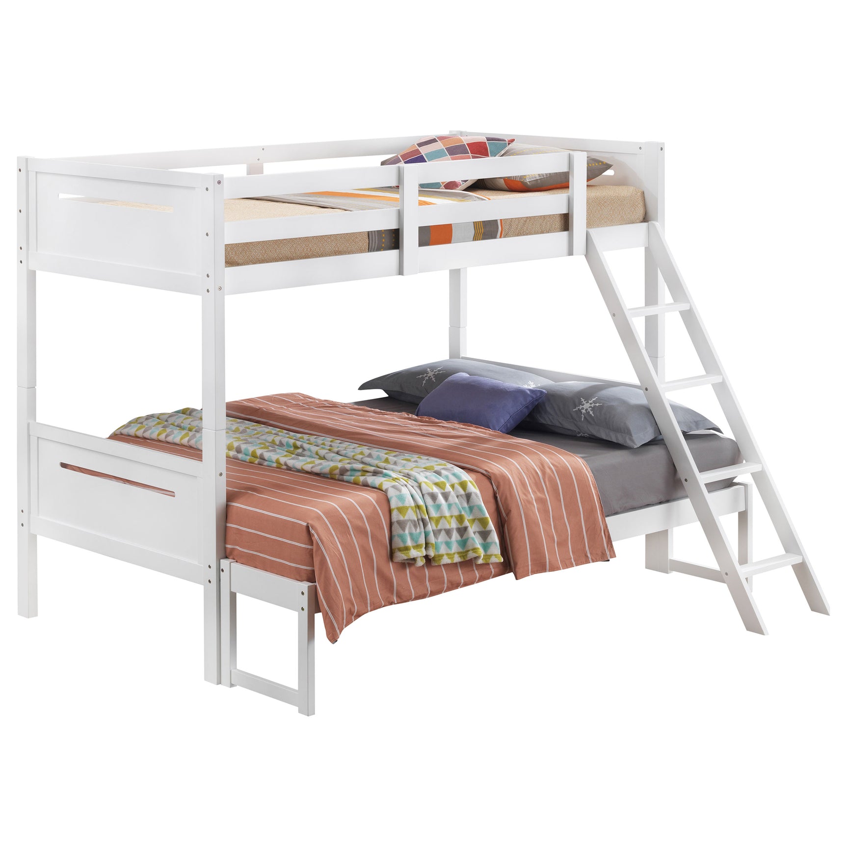 Littleton Wood Twin Over Full Bunk Bed White - Tampa Furniture Outlet
