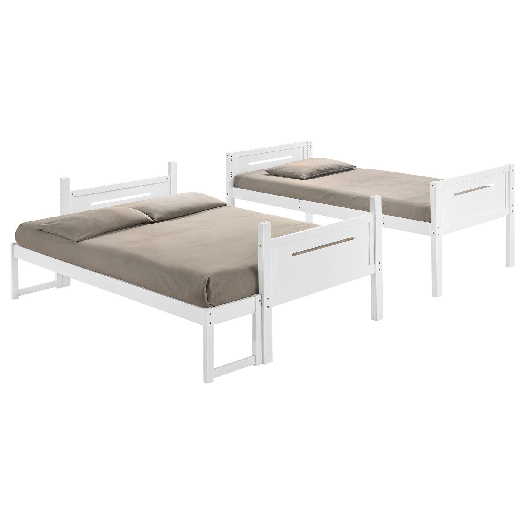 Littleton Wood Twin Over Full Bunk Bed White - Tampa Furniture Outlet