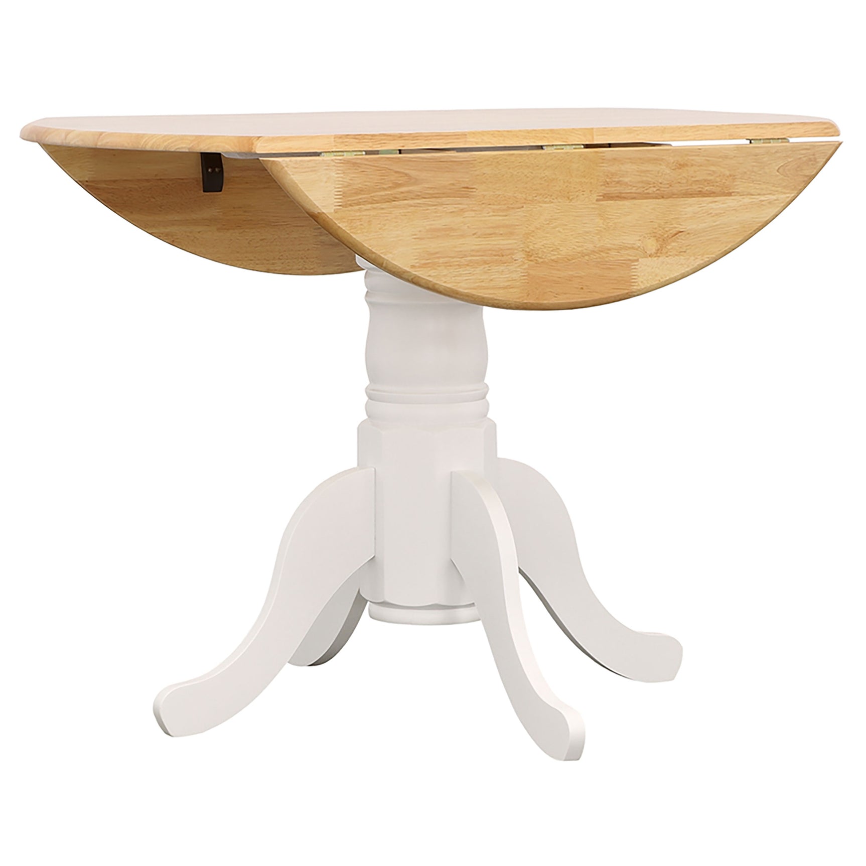Allison 5-piece Round Drop Leaf Dining Table Set White - Tampa Furniture Outlet