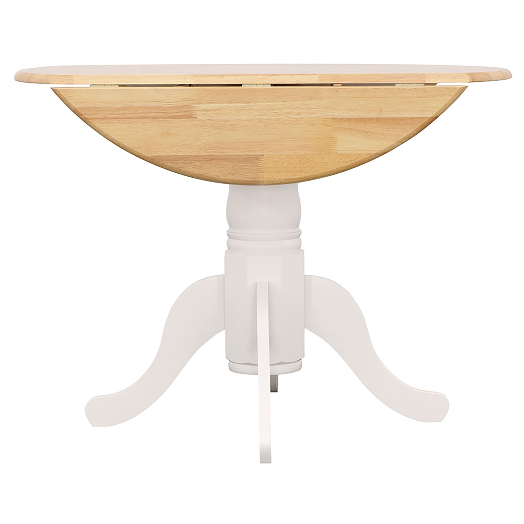 Allison Round 40-inch Drop Leaf Extension Dining Table White - Tampa Furniture Outlet