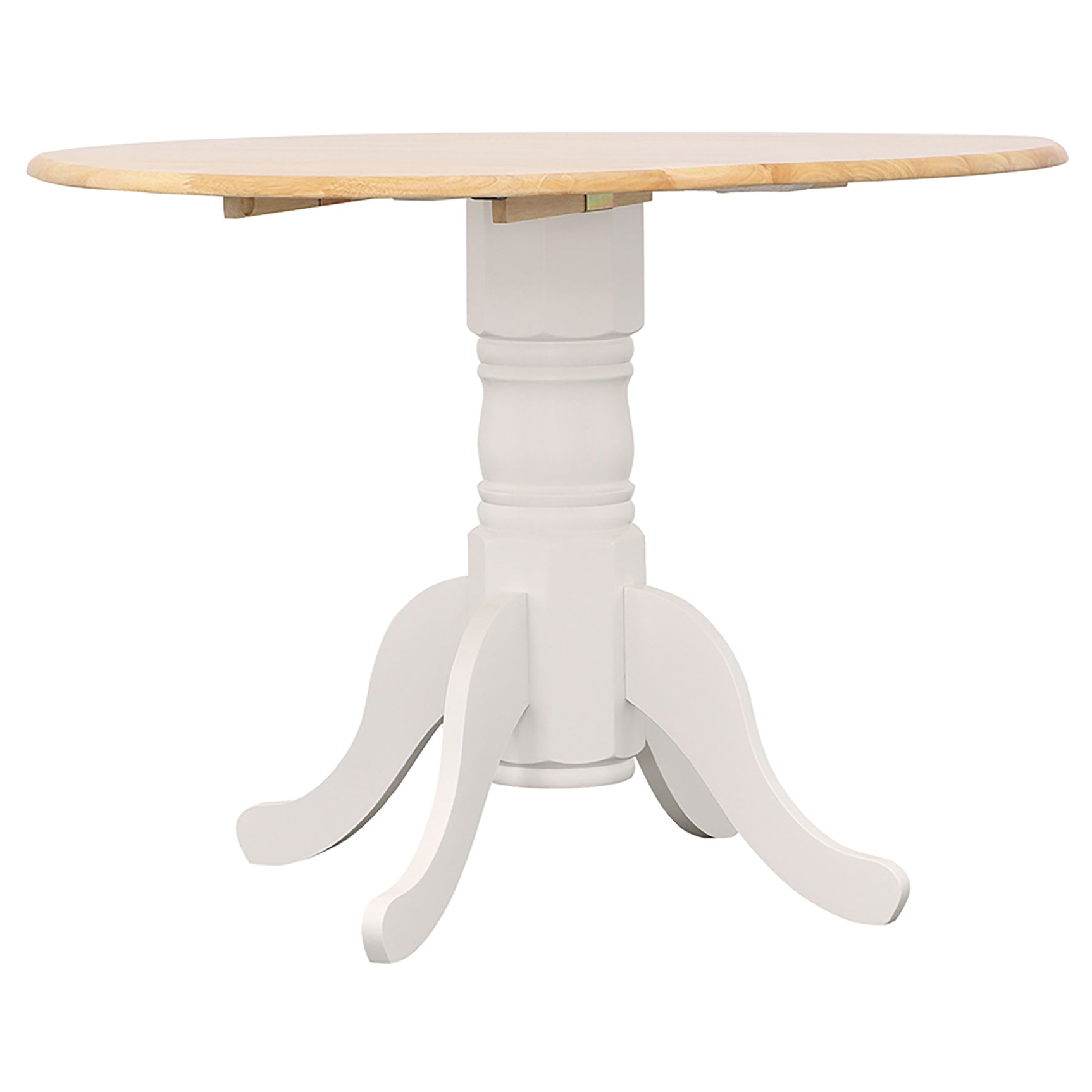 Allison Round 40-inch Drop Leaf Extension Dining Table White - Tampa Furniture Outlet