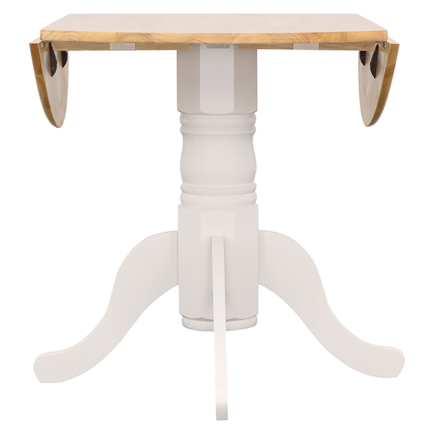 Allison Round 40-inch Drop Leaf Extension Dining Table White - Tampa Furniture Outlet