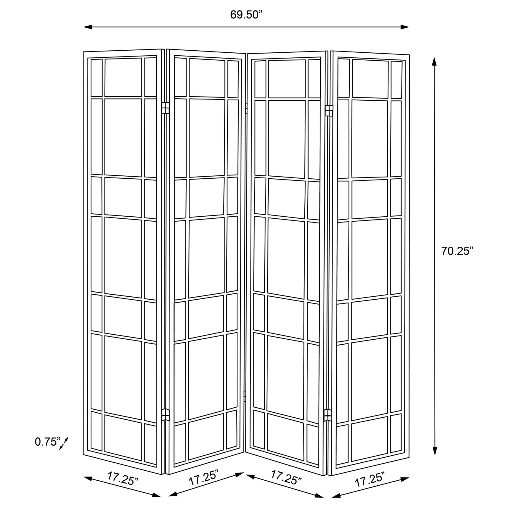 Catabella 4-Panel Room Divider Folding Shoji Screen Floral - Tampa Furniture Outlet