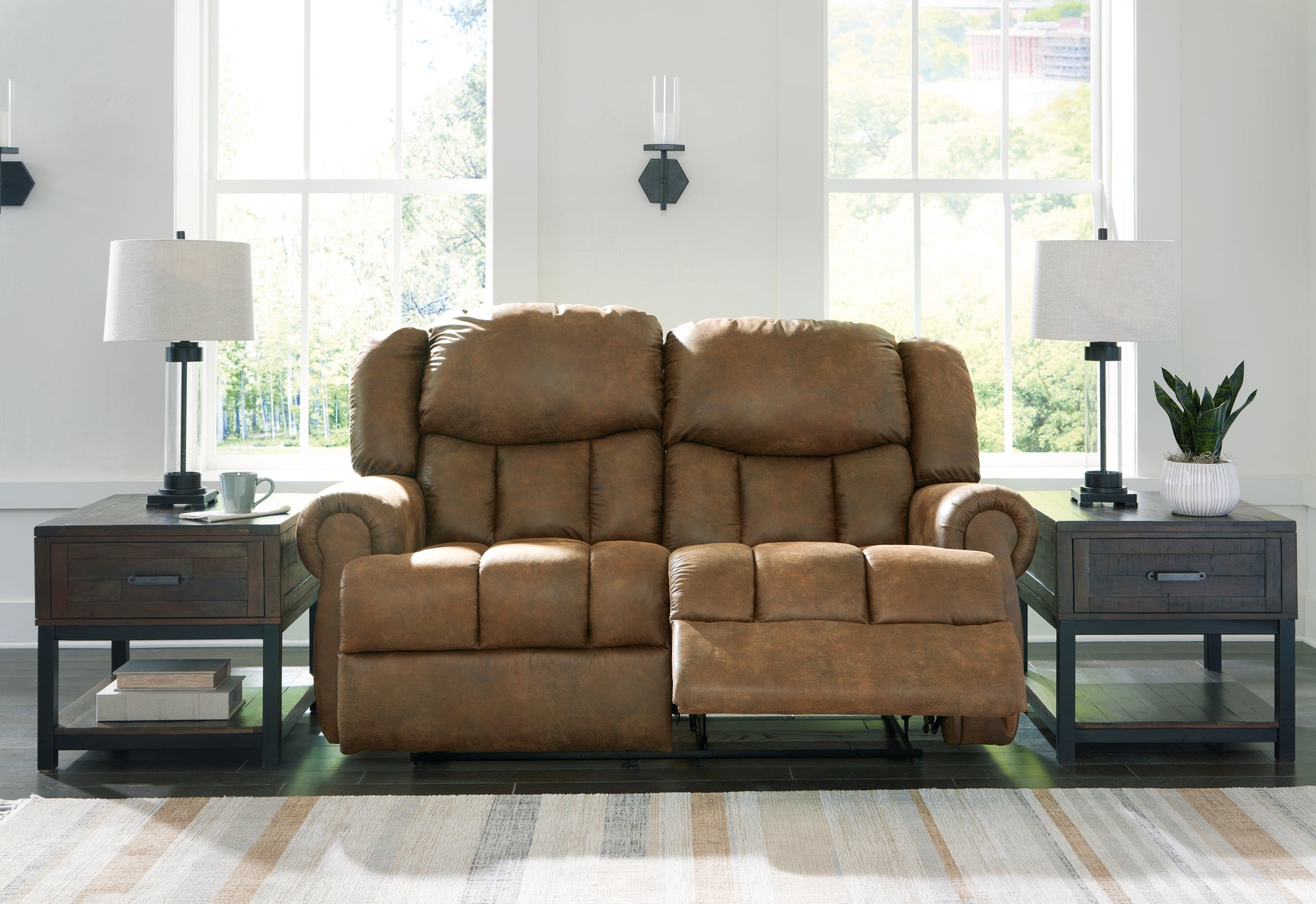 Tampa Furniture Outlet - Ashley Furniture - Boothbay Living Room - 2 Seat Reclining Sofa / Auburn - 4470481