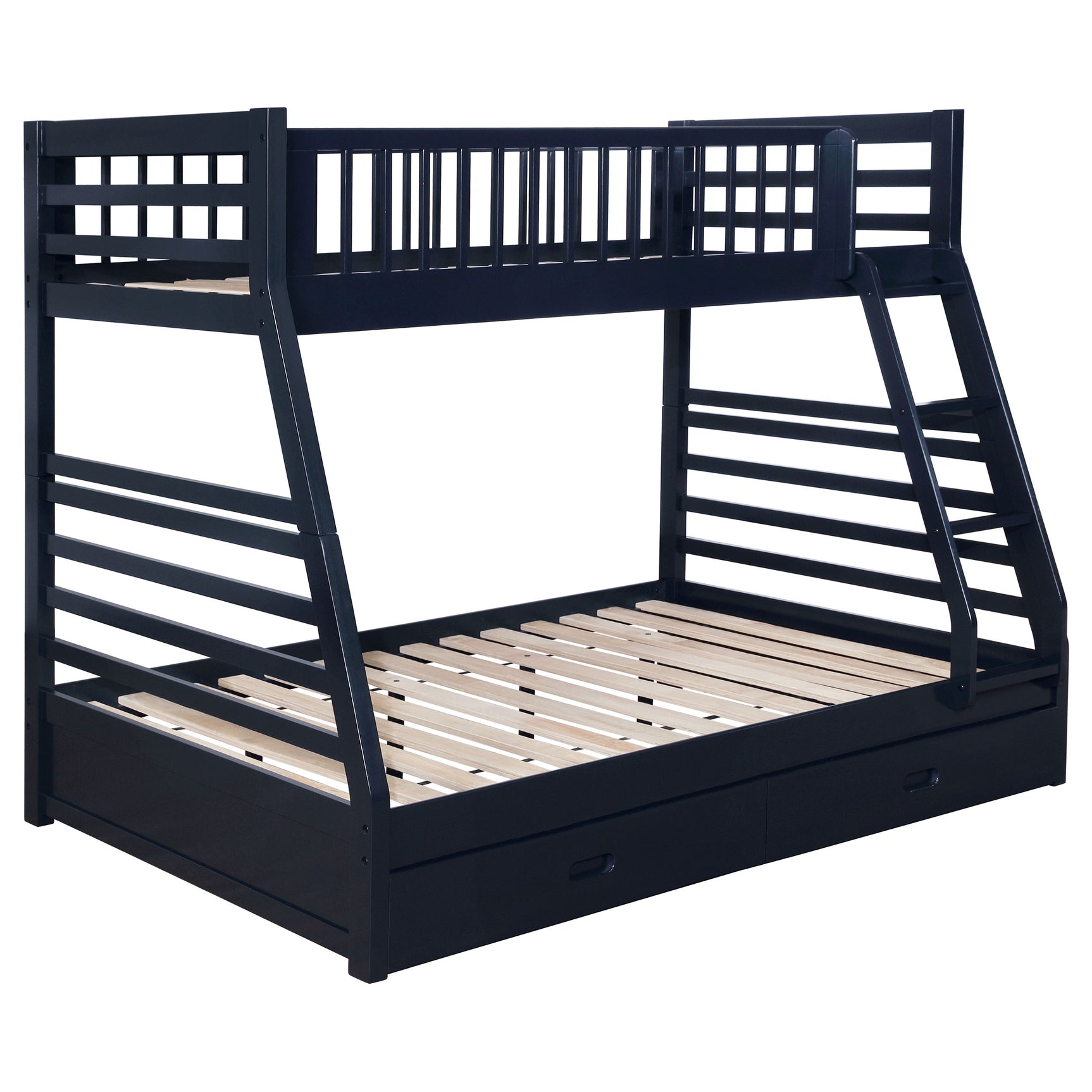 Tampa Furniture Outlet - Coaster - Ashton 2-drawer Wood Twin Over Full Bunk Bed Navy Blue - 460181