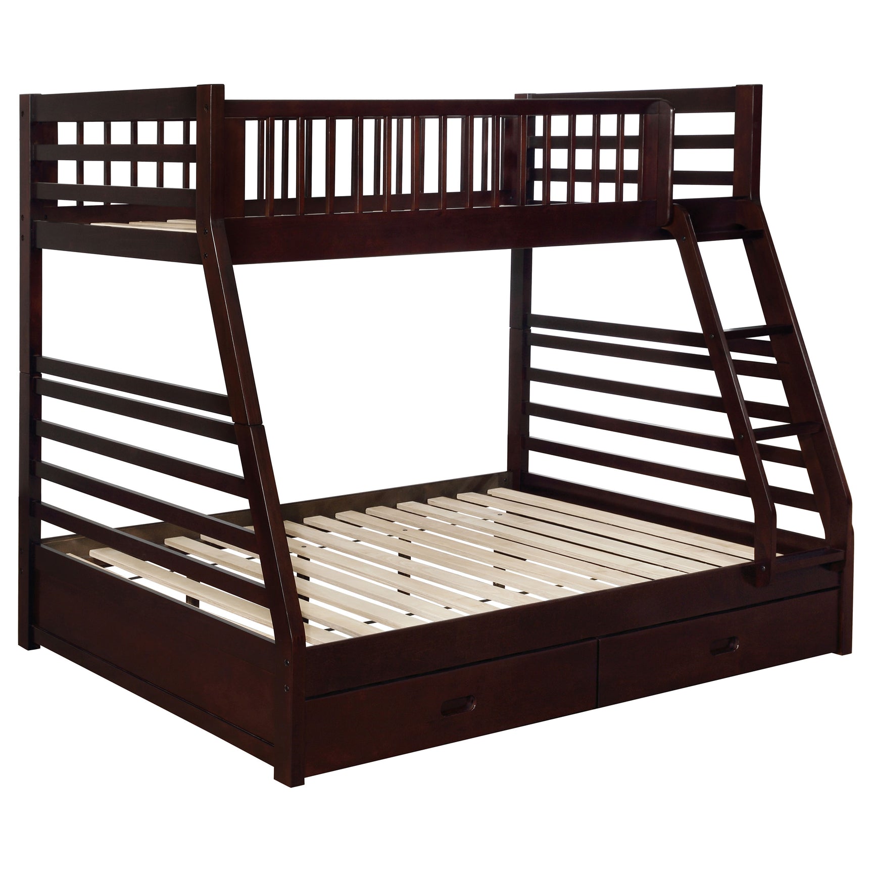 Tampa Furniture Outlet - Coaster - Ashton 2-drawer Wood Twin Over Full Bunk Bed Cappuccino - 460184