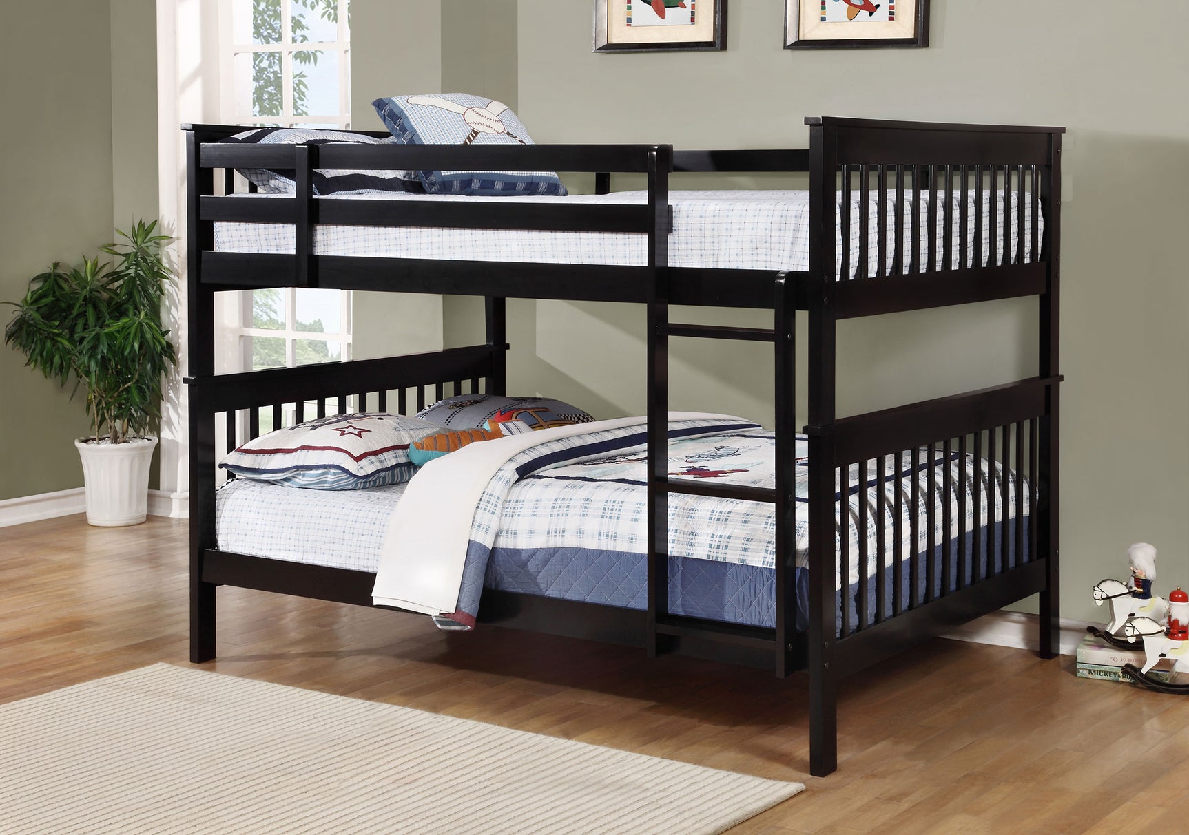 Chapman Wood Full Over Full Bunk Bed Black - Tampa Furniture Outlet