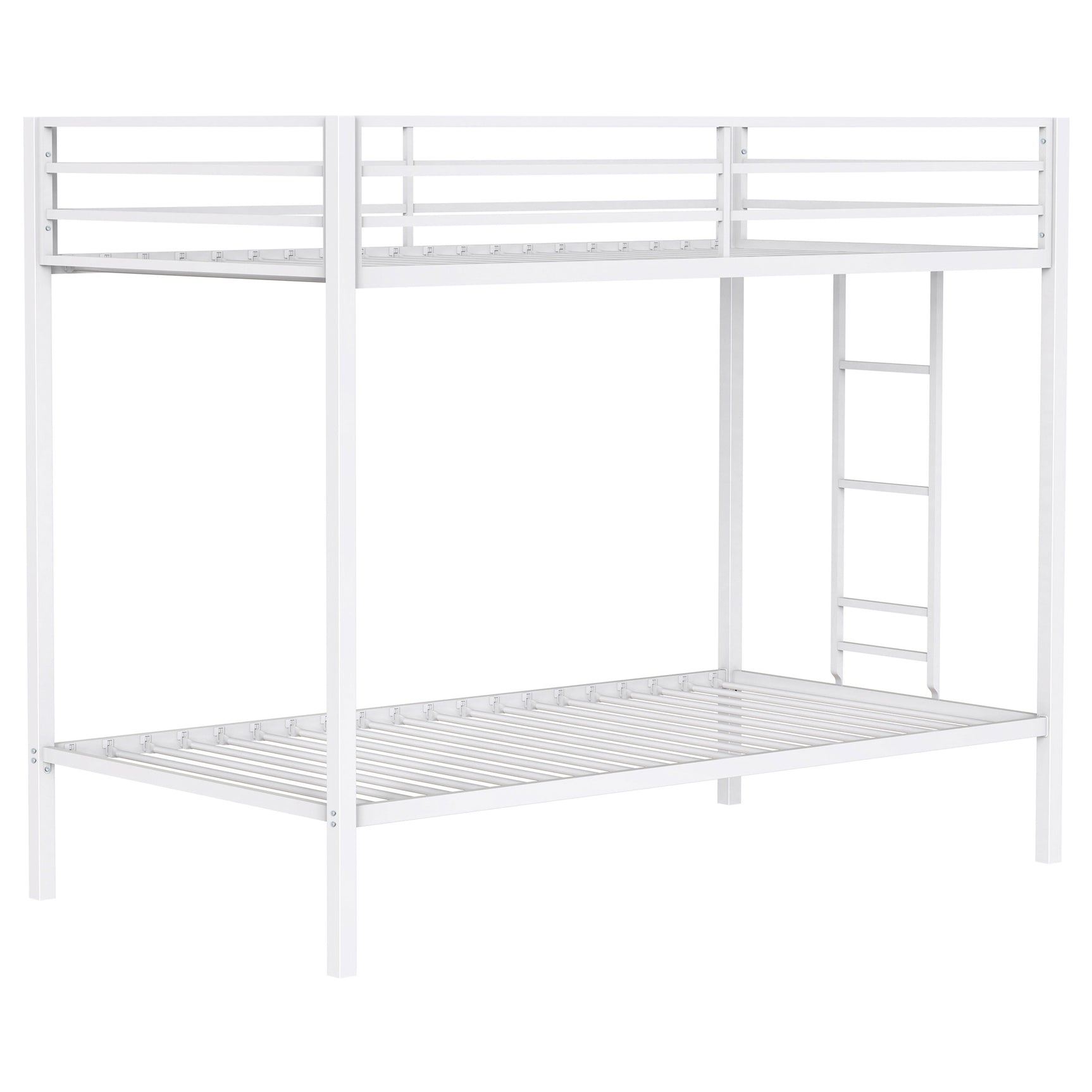 Tampa Furniture Outlet - Coaster - Alevera Metal Twin Over Twin Bunk Bed with Ladder White - 460361WHT