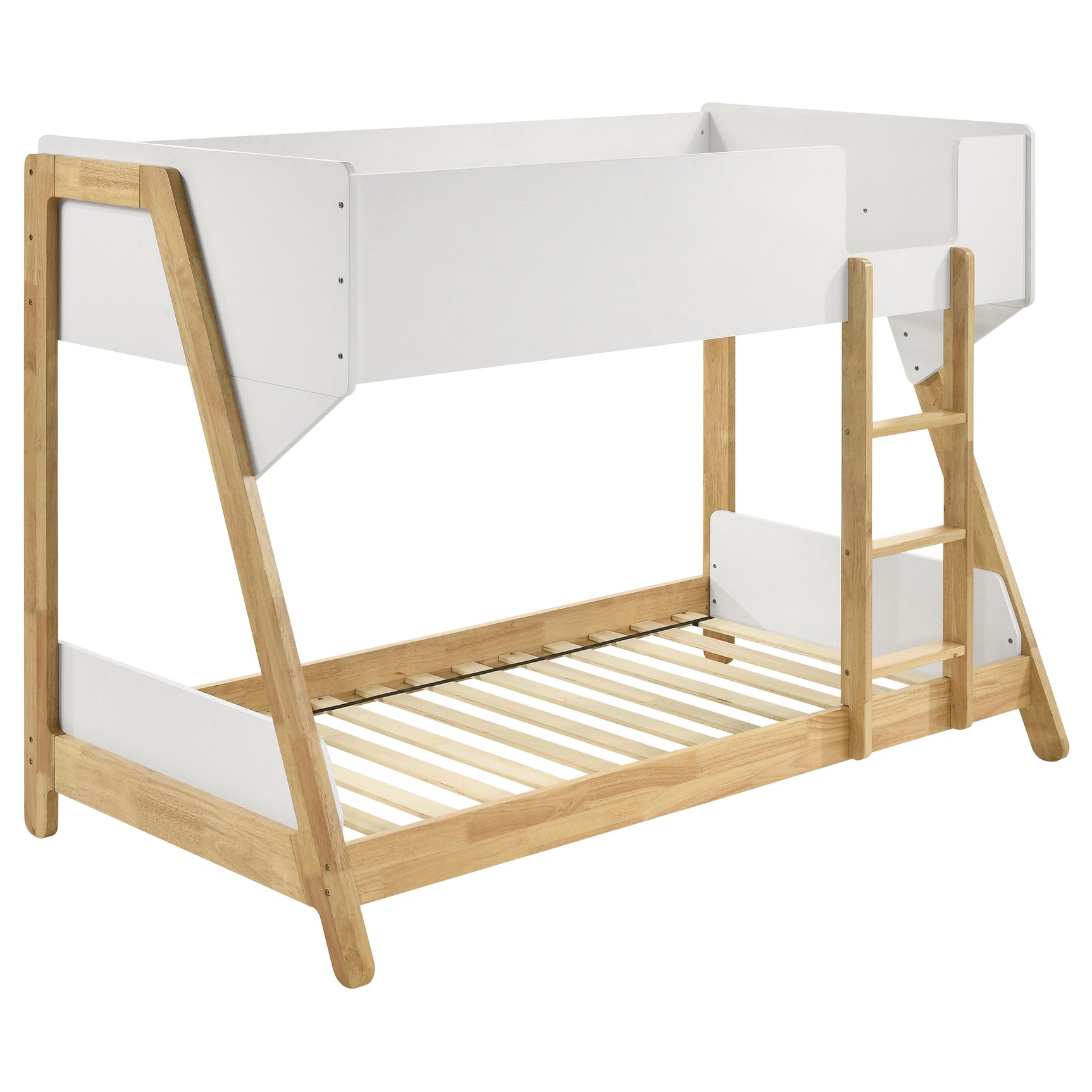 Tampa Furniture Outlet - Coaster - Wyatt Wood Twin Over Twin Bunk Bed White and Natural - 460510