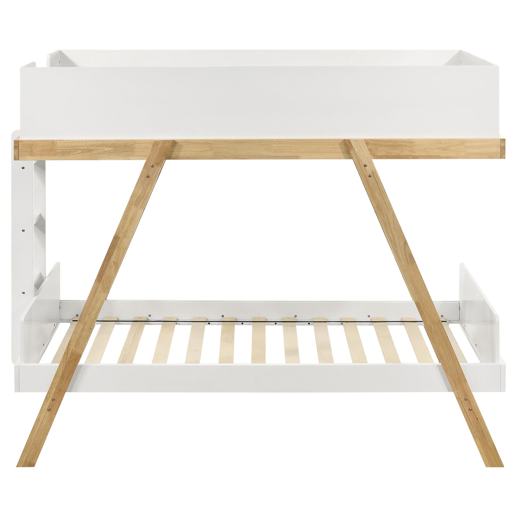 Frankie Wood Twin Over Twin Bunk Bed White and Natural - Tampa Furniture Outlet