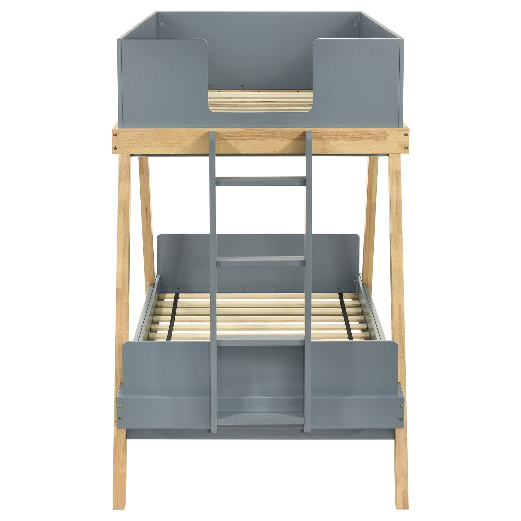 Frankie Wood Twin Over Twin Bunk Bed Blue and Natural - Tampa Furniture Outlet