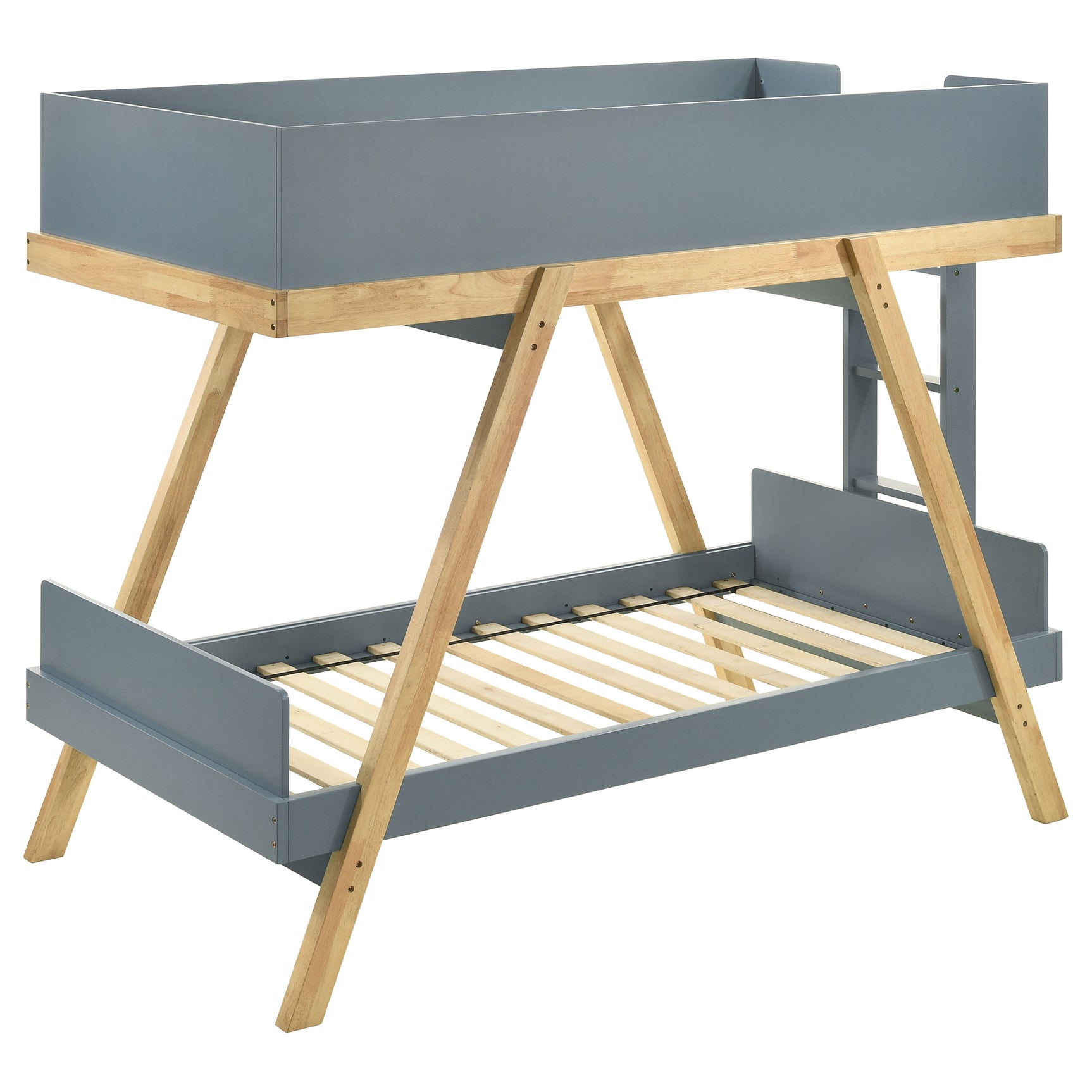 Frankie Wood Twin Over Twin Bunk Bed Blue and Natural - Tampa Furniture Outlet