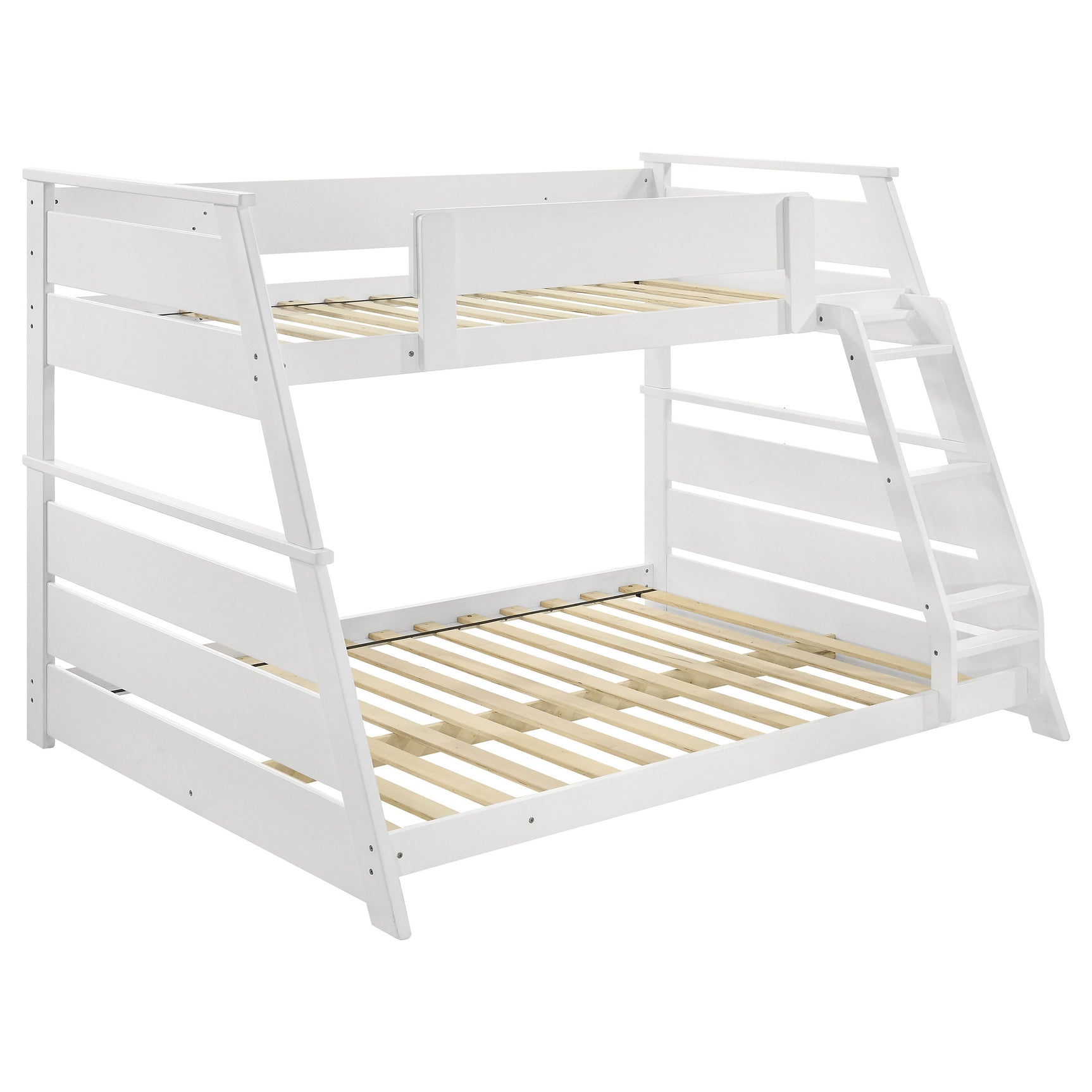 Holden Wood Veneer Twin Over Full Bunk Bed White - Tampa Furniture Outlet
