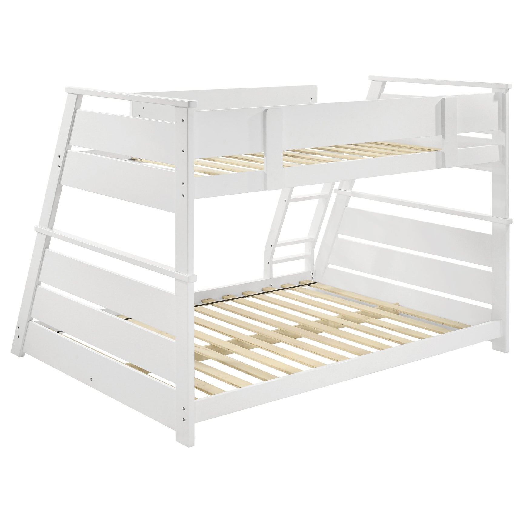 Holden Wood Veneer Twin Over Full Bunk Bed White - Tampa Furniture Outlet