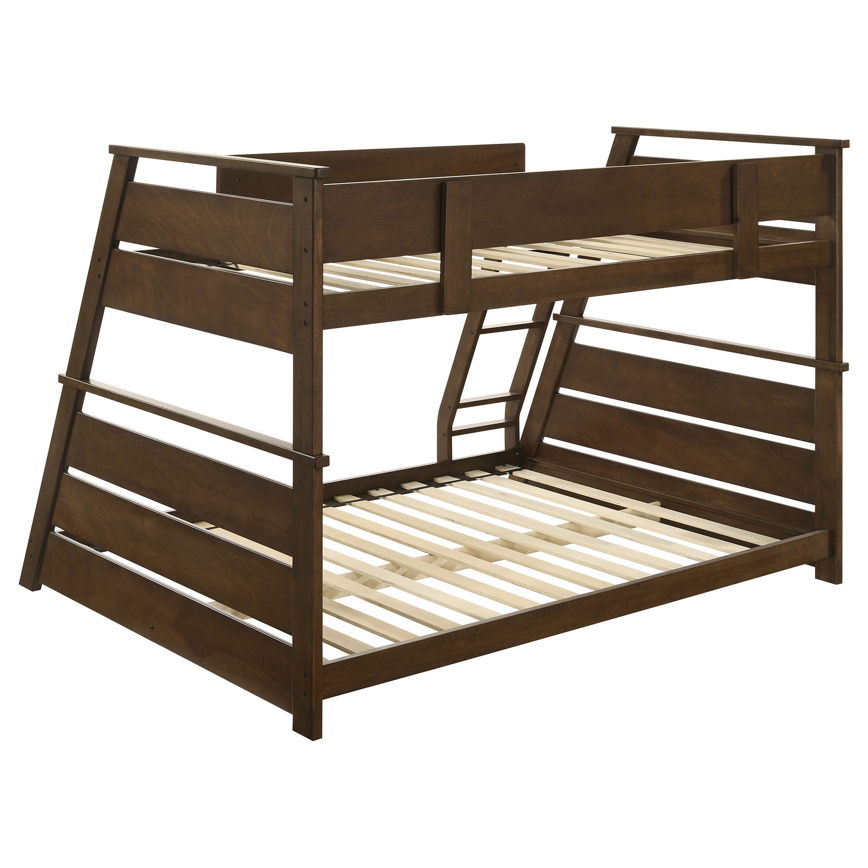 Holden Wood Veneer Twin Over Full Bunk Bed Walnut - Tampa Furniture Outlet