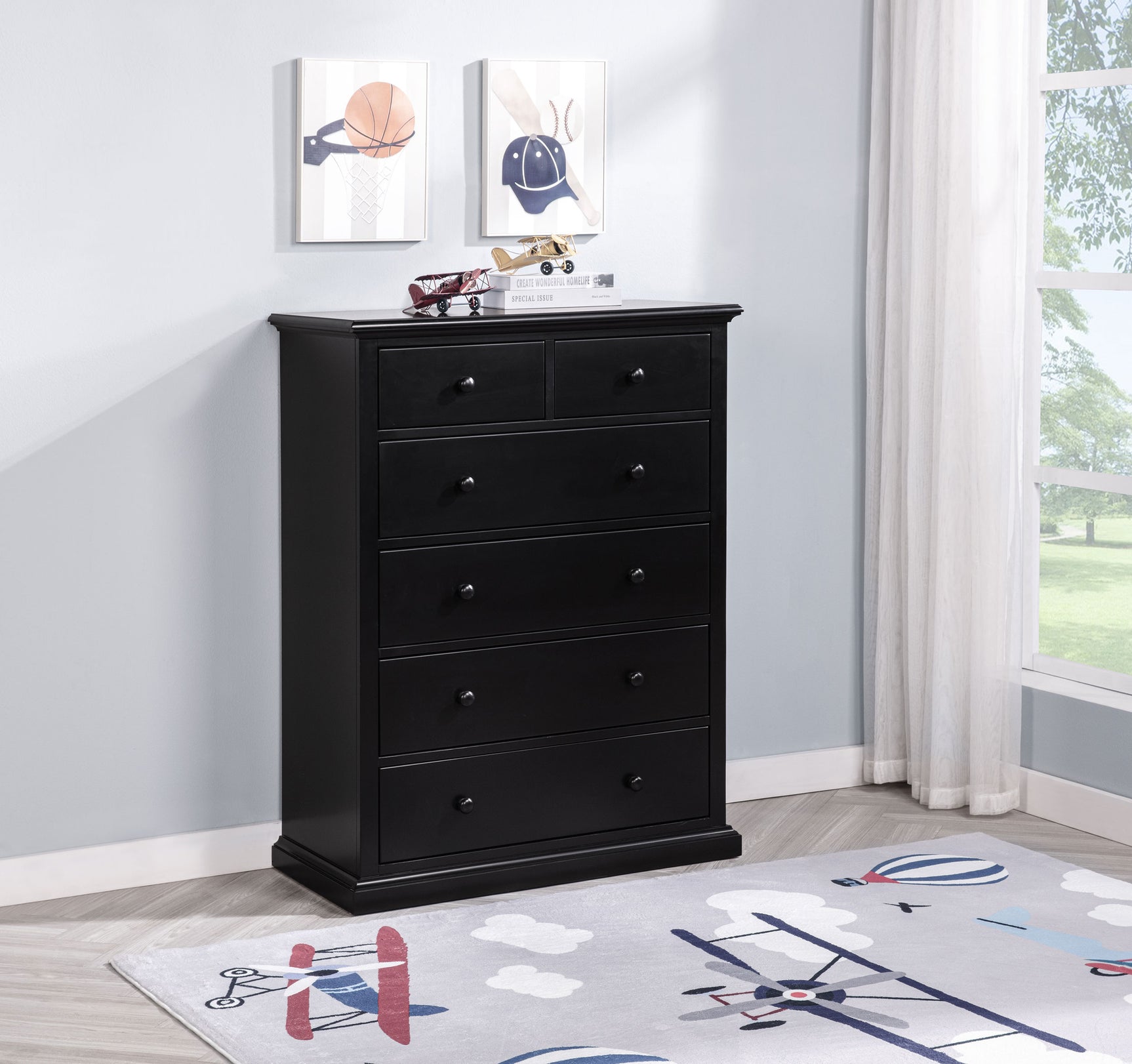 Sumerlin 6-drawer Bedroom Chest of Drawers Black - Tampa Furniture Outlet