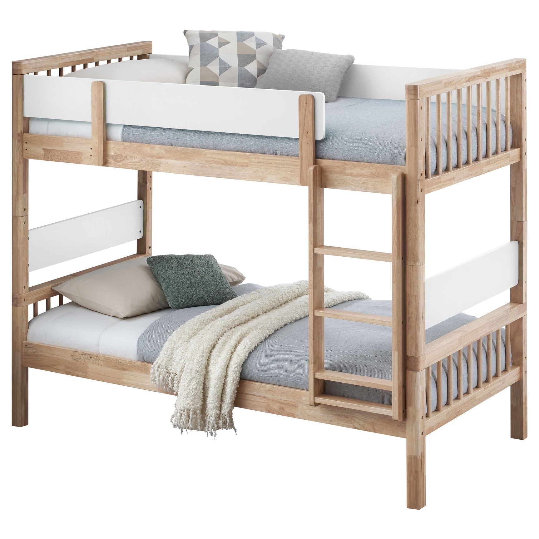 Dakota Wood Twin Over Twin Bunk Bed Natural - Tampa Furniture Outlet