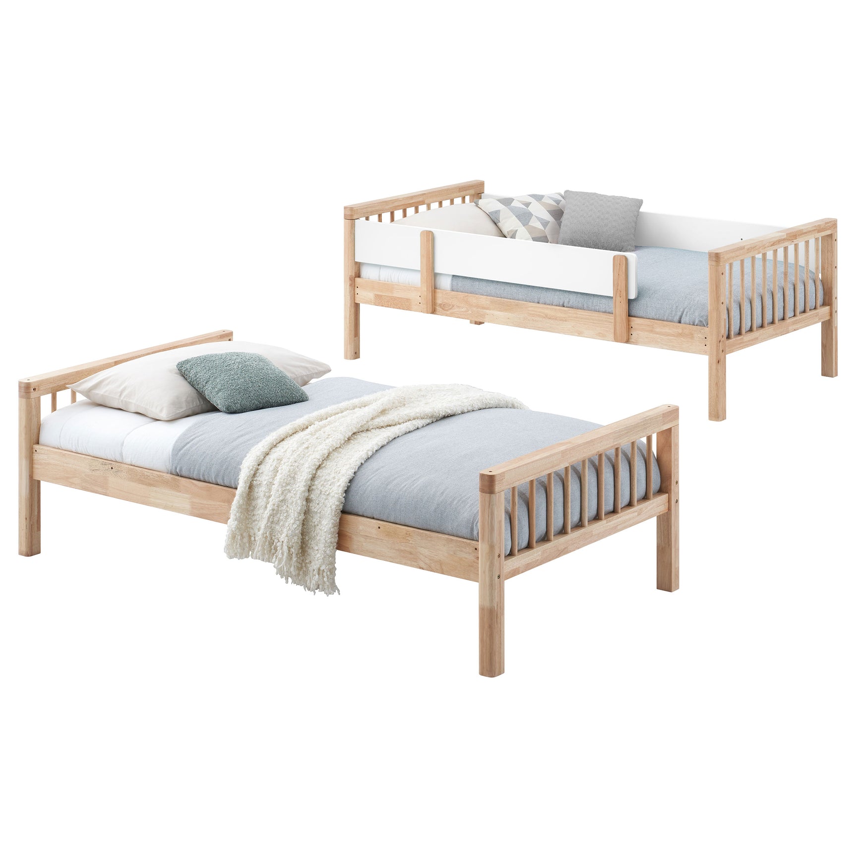 Dakota Wood Twin Over Twin Bunk Bed Natural - Tampa Furniture Outlet